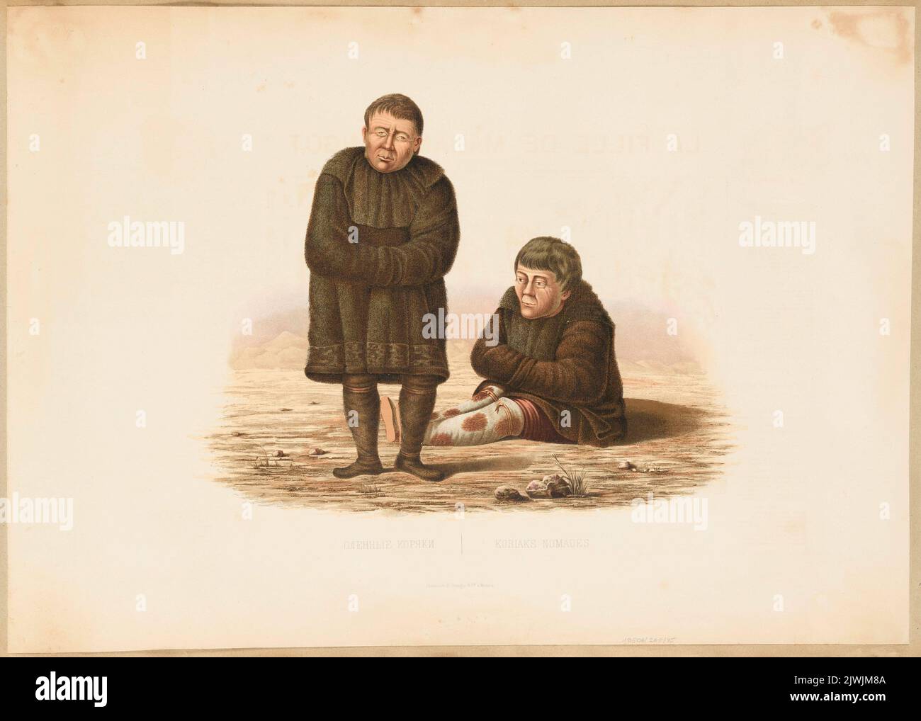 Nomadische Koryaks. Draeger, F. (Moskwa ; Zakład litograficzny ; ca 1850-1860), Lithografie-atelie, Unbekannt, Grafiker, Niemirowski, Leopold (1810-1883), Zeichner, Karikaturist Stockfoto Nomadische Koryaks. Draeger, F. (Moskwa ; Zakład litograficzny ; ca 1850-1860), Lithografie-atelie, Unbekannt, Grafiker, Niemirowski, Leopold (1810-1883), Zeichner, Karikaturist Stockfoto