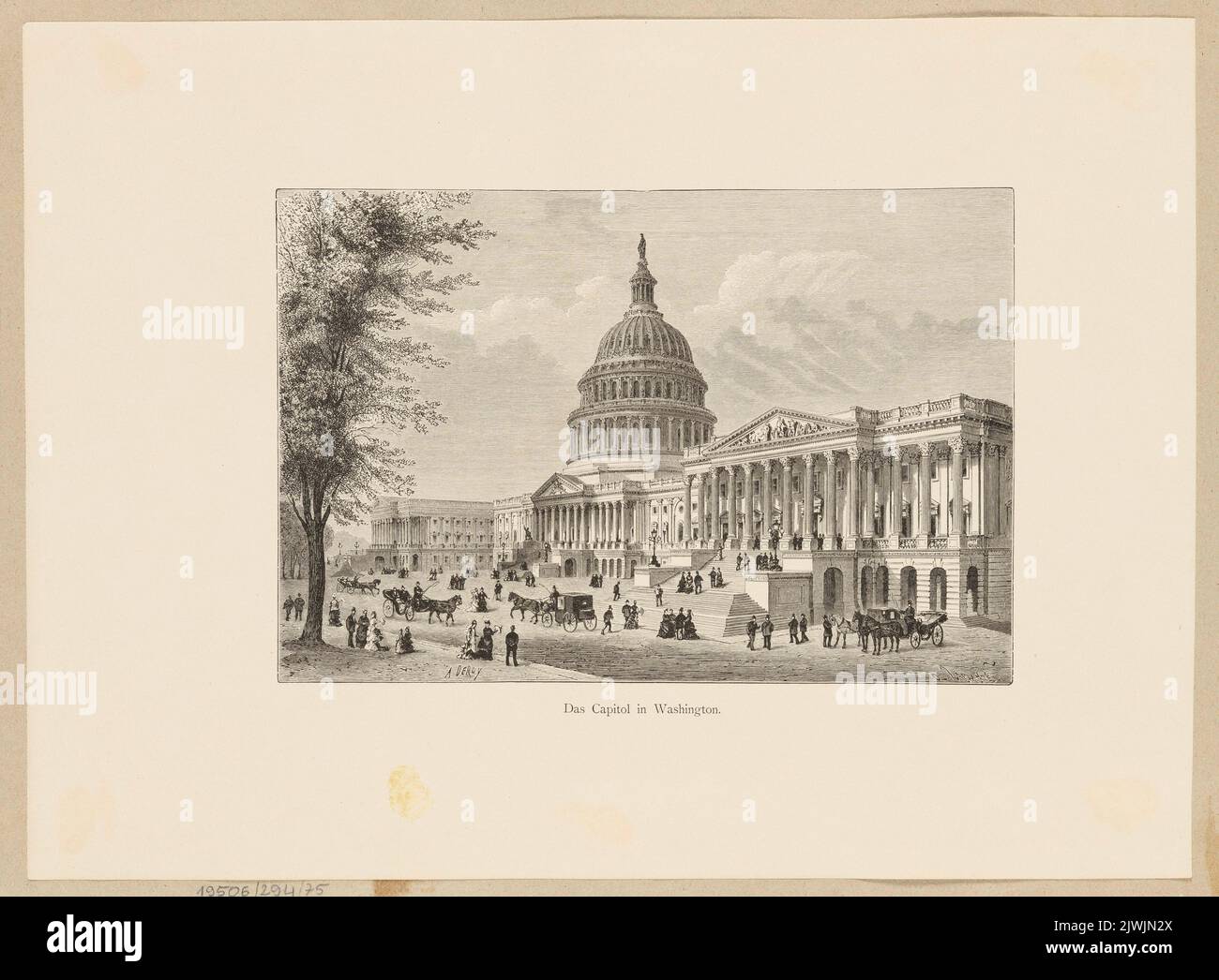 Das Capitol in Washington (Illustration aus: Alexander von Hübner, ein Spaziergang um die Welt). Deroy, Auguste Victor (ca. 1825-ca 1906), Grafiker, Laplace, C., Zeichner, Karikaturist Stockfoto