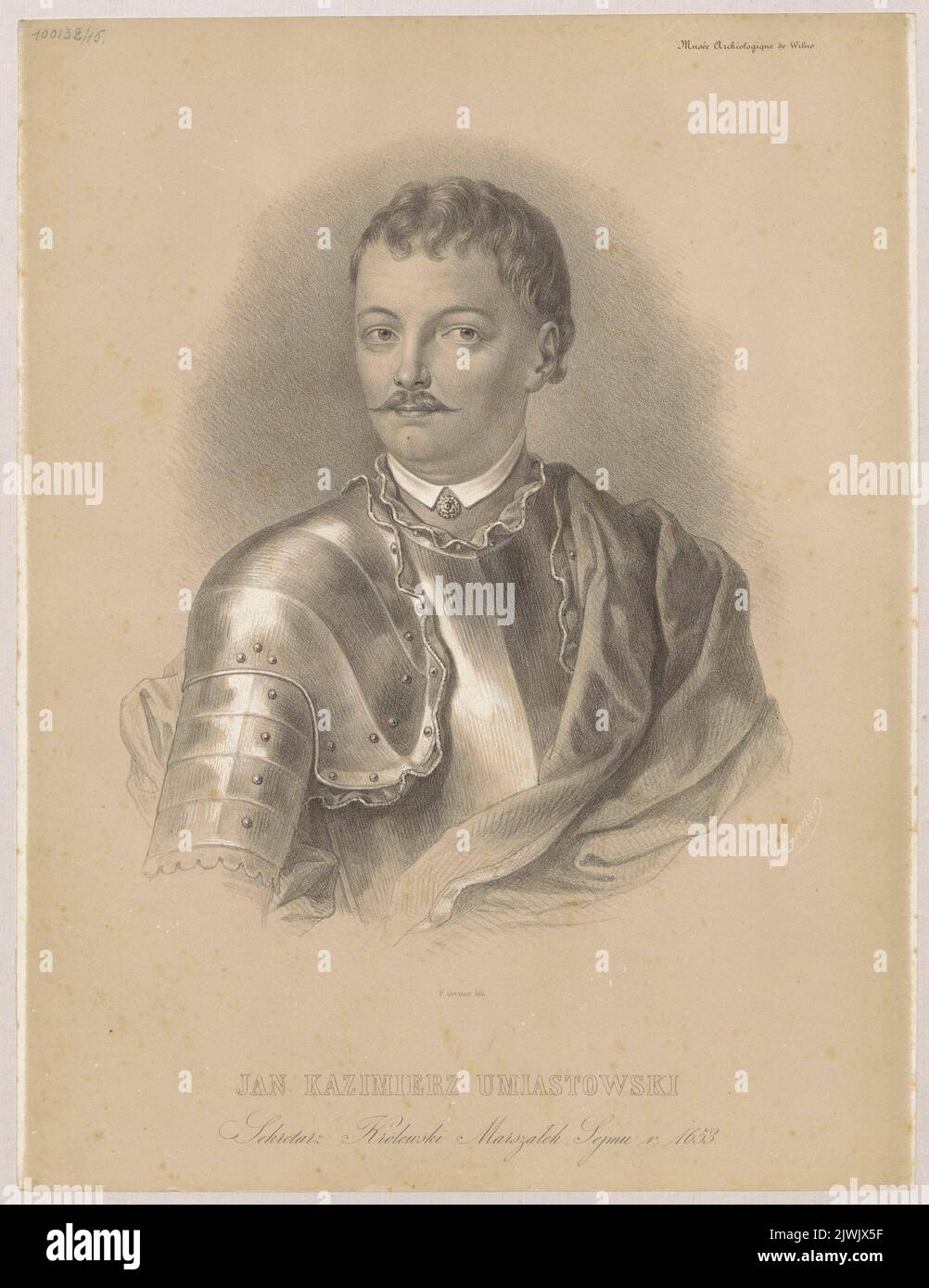 Portret Jana Kazimierza Umiastowskiego. Lemercier, Rose Joseph (Paryż ; Zakład litograficzny ; 1827-post 1899), Lithographie-atelier, Grenier de Saint-Martin, Francisque-Martin-François (1793-1867), Grafikerin, Wilczyński, Jan Kazimierz (1806-1885), Verleger Stockfoto