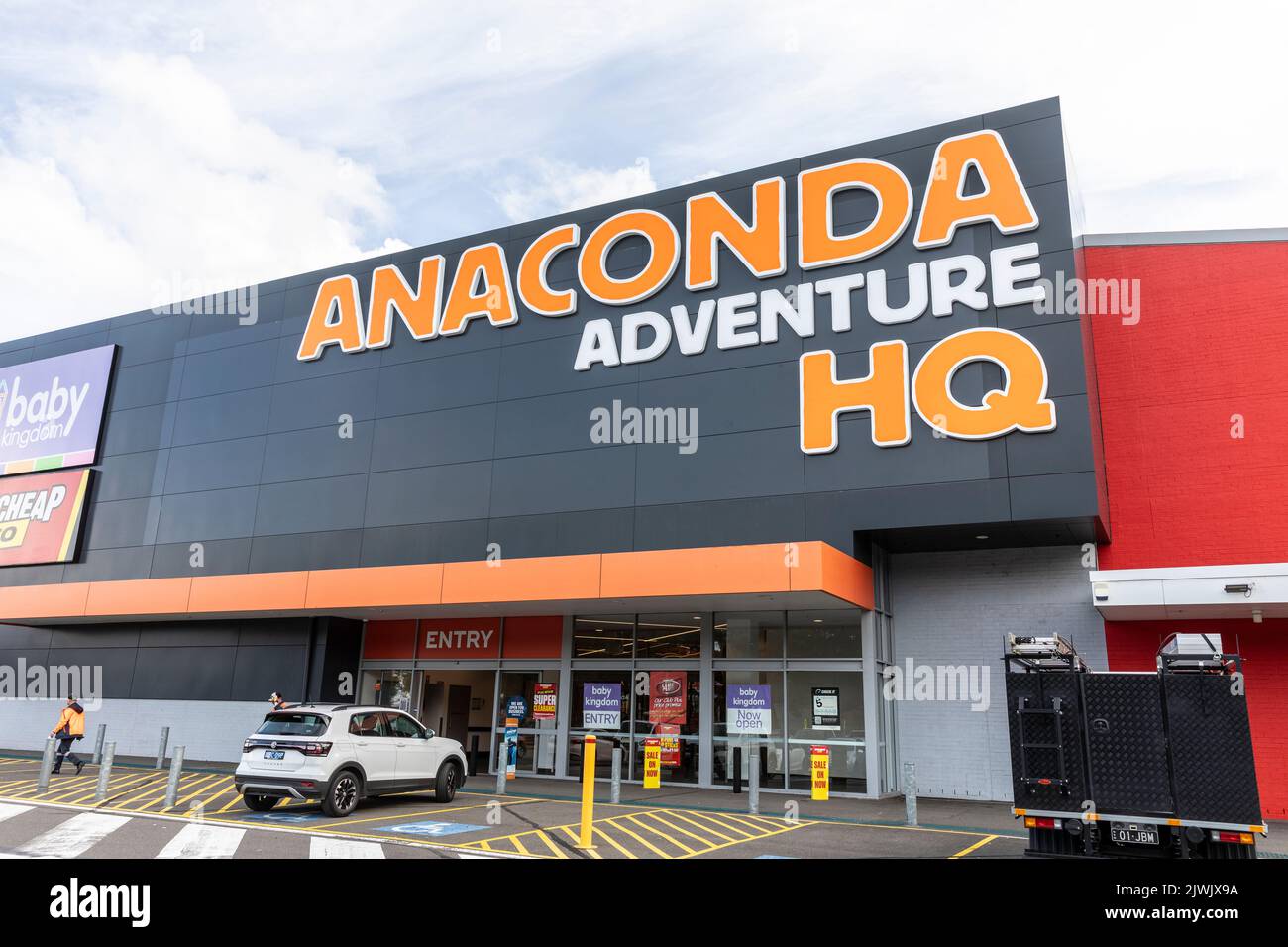 Anaconda, Outdoor-Camping und Abenteuer-Shop in Chullora, Sydney, Australien verkauft Outdoor-Ausrüstung, Zelte, Angelausrüstung Stockfoto
