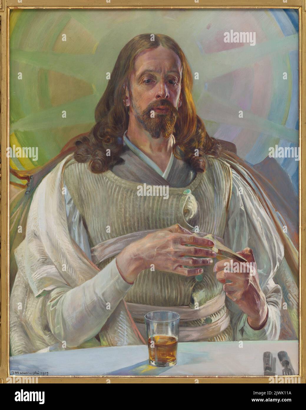 Christus in Emmaus – zentraler Abschnitt des Triptychons. Malczewski, Jacek (1854-1929), Maler Stockfoto