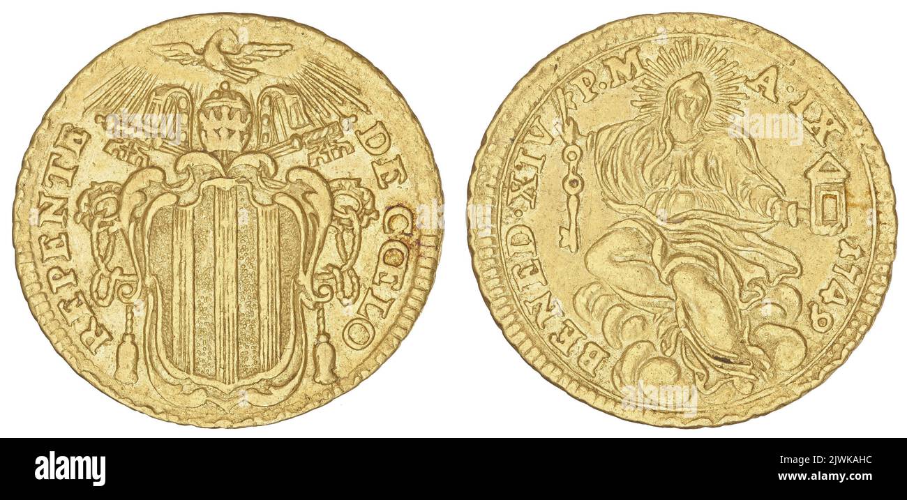 Dukat. Benedykt XIV (papież ; 1740-1758), Lineal Stockfoto