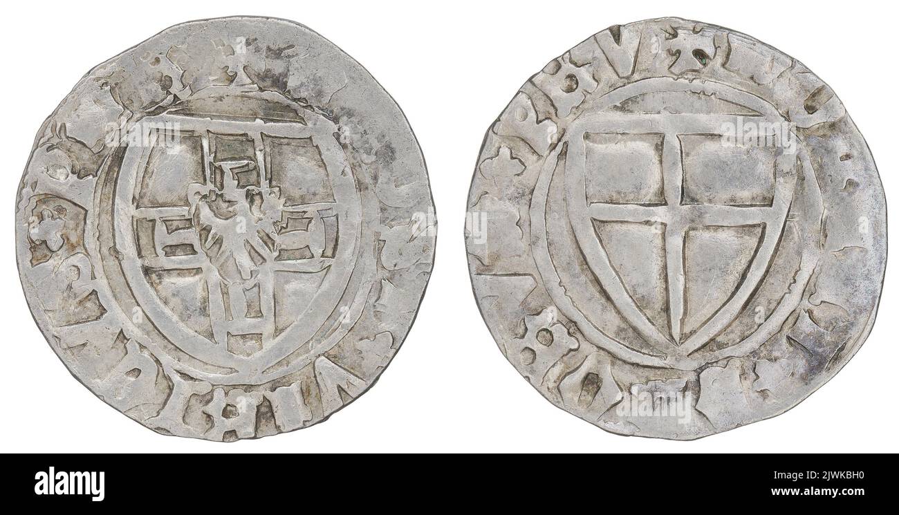schilling. Zakon krzyżacki (1190-), Emittent, Ulryk von Jungingen (wielki mistrz ; 1407-1410), Großmeister Stockfoto