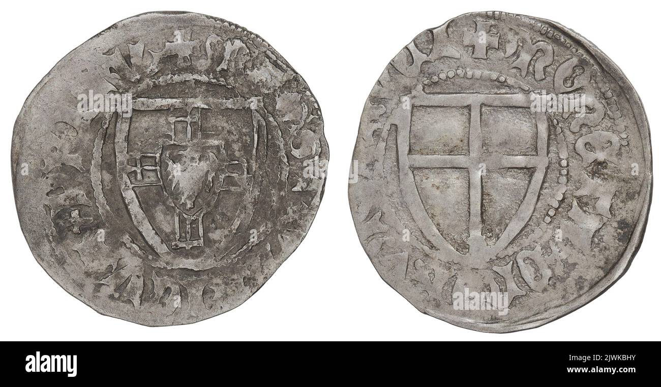 schilling. Zakon krzyżacki (1190-), Emittent, Ulryk von Jungingen (wielki mistrz ; 1407-1410), Großmeister Stockfoto