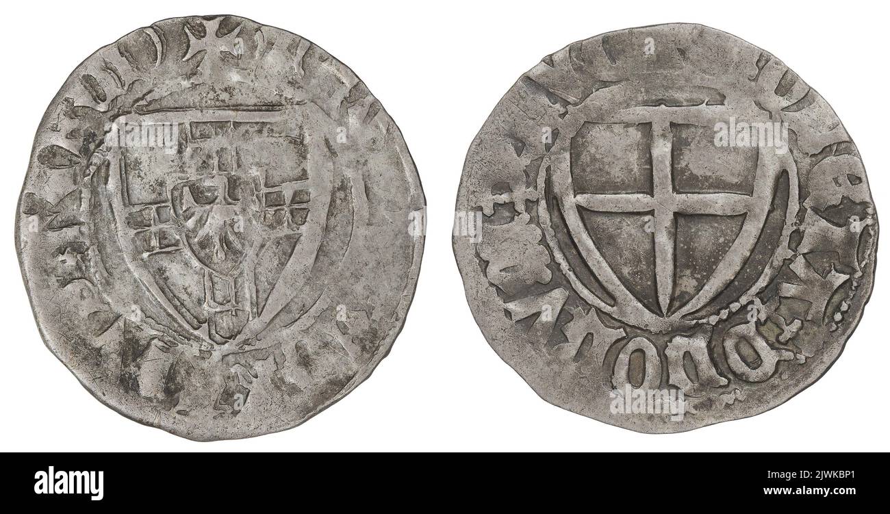 schilling. Zakon krzyżacki (1190-), Emittent, Konrad von Jungingen (wielki mistrz ; 1393-1407), Großmeister Stockfoto