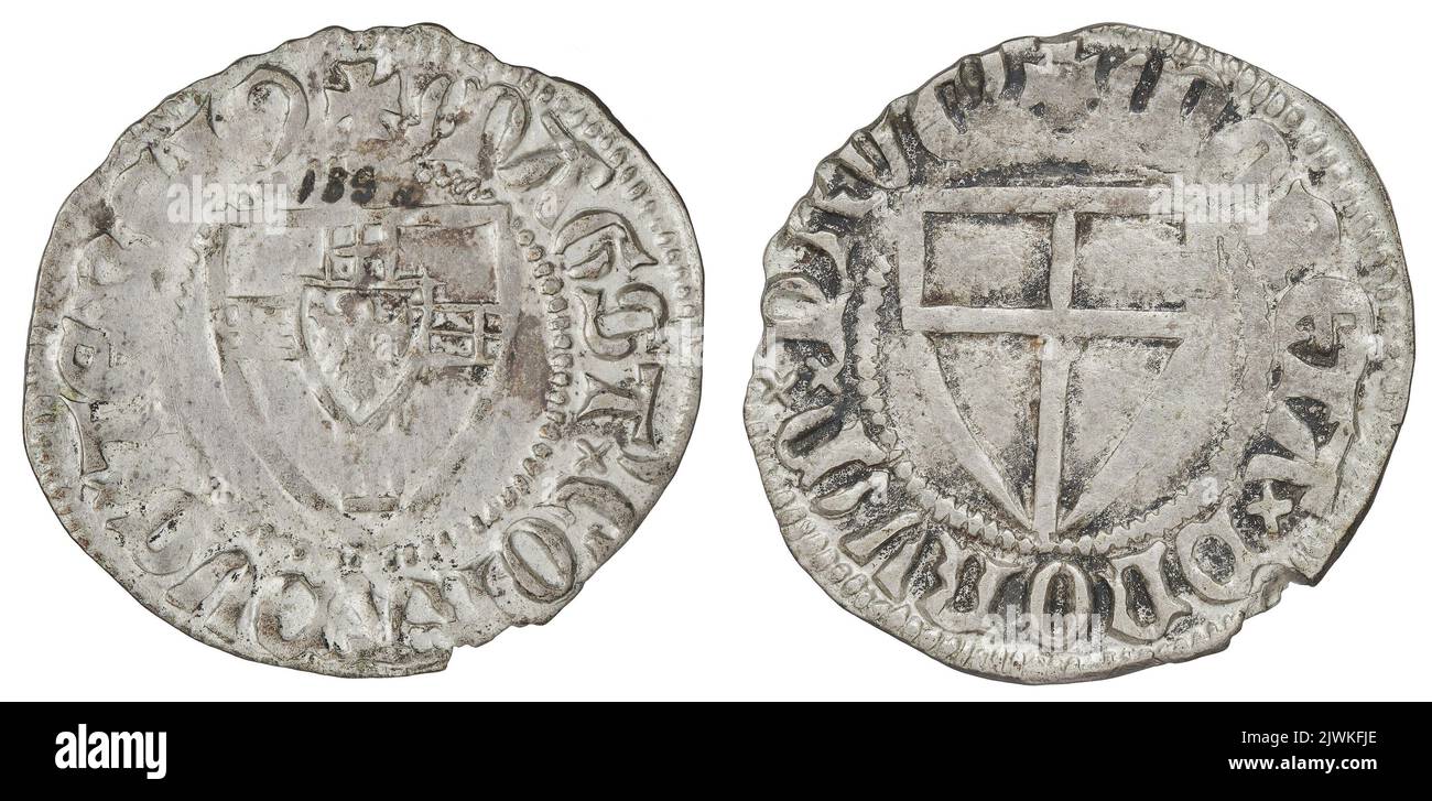 schilling. Zakon krzyżacki (1190-), Emittent, Konrad von Jungingen (wielki mistrz ; 1393-1407), Großmeister Stockfoto