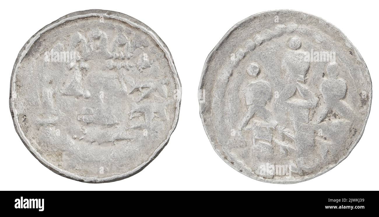 Denar (königlicher Typ). Bolesław II Śmiały (Król Polski ; 1058-1079), Herrscher Stockfoto