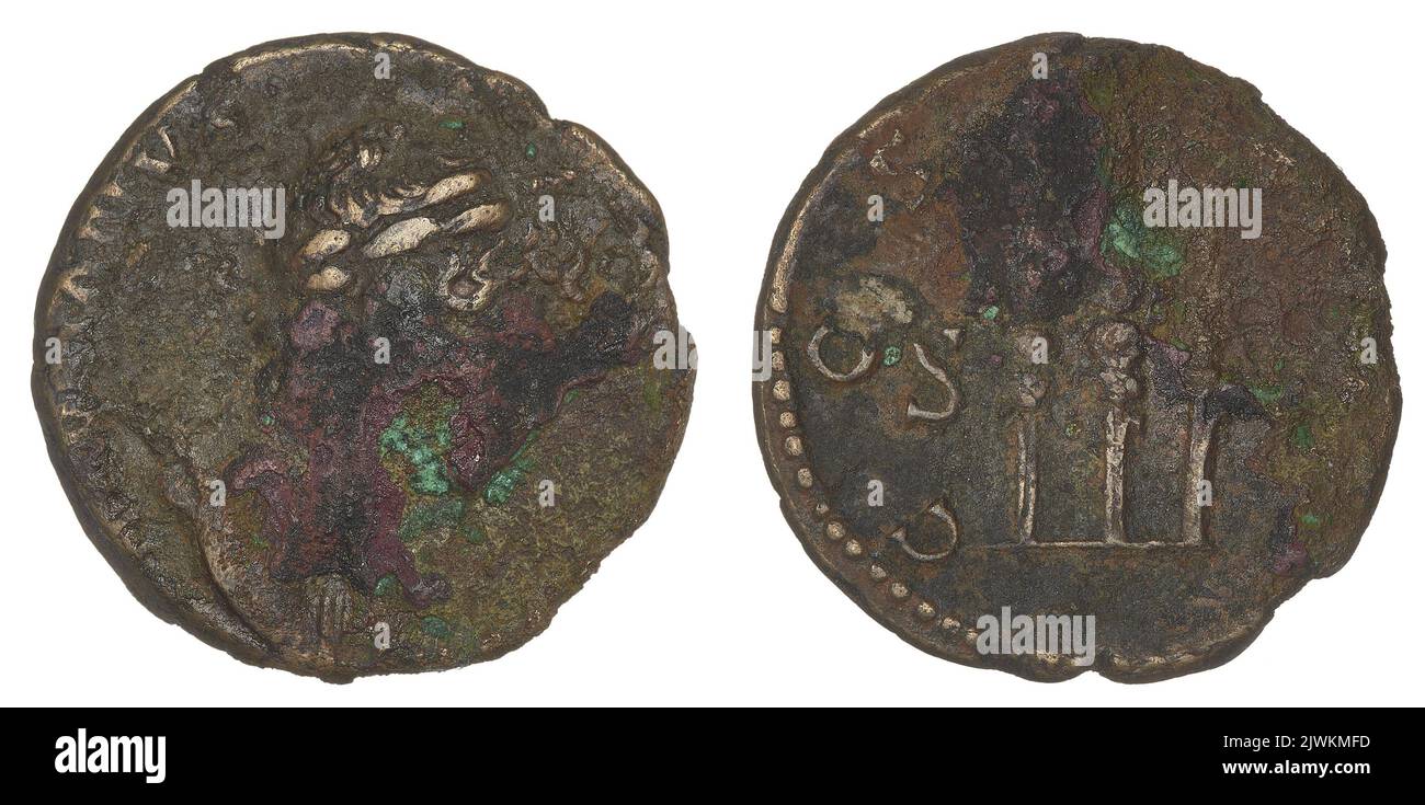 quadrans. Hadrian (römischer Kaiser; 117-138), Kaiser Stockfoto