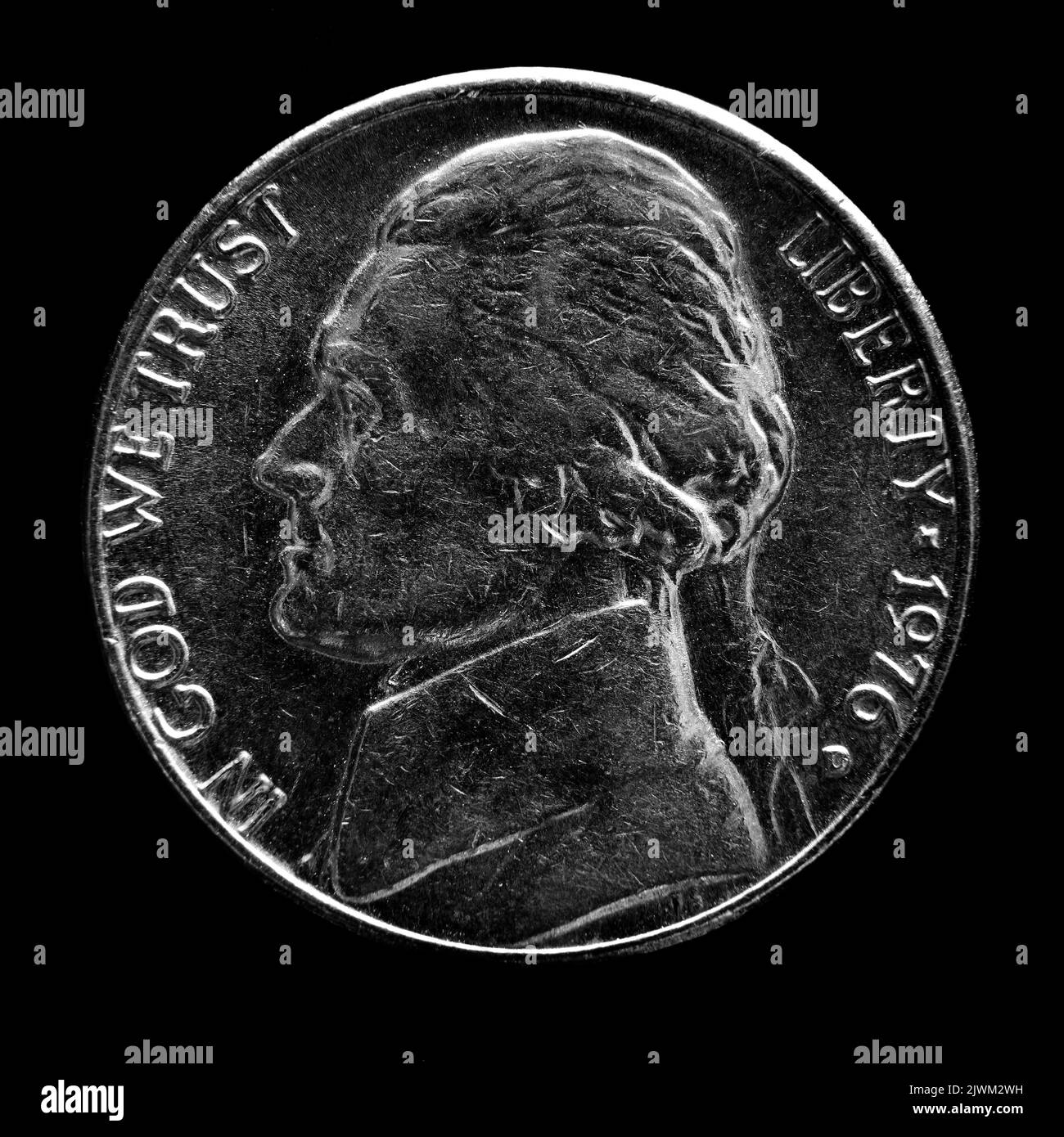 USA US-Münzen Silber Detail Textur, die Reichtum und Ersparnisse mit Inschrift in God We Trust Stockfoto