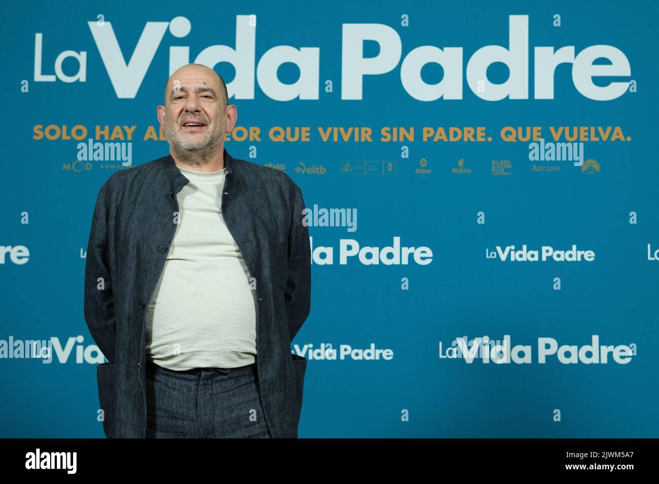 Schauspieler Karra Elejalde nimmt an der Fotozelle „La Vida Padre“ im Hotel URSO in Madrid Teil. (Foto von Atilano Garcia / SOPA Images/Sipa USA) Stockfoto