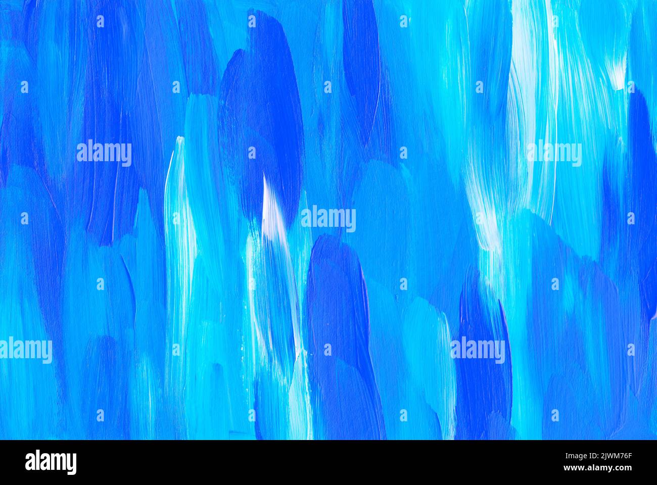 Abstrakte blaue und weiße Kunst Malerei Hintergrund Textur. Mehrfarbige Abstraktion. Konzeptuelle Kunstwerke. Stockfoto