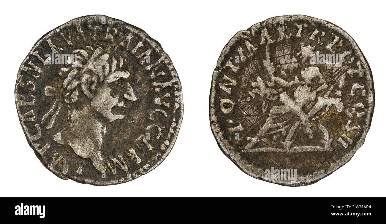 Denar. Trajan (cesarz rzymski ; 98-117), Emittent Stockfoto