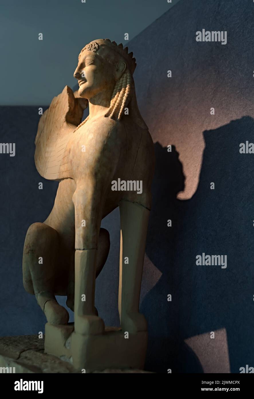 Sphynx-Skulptur am Standort Kerameikos, Athen, Griechenland Stockfoto