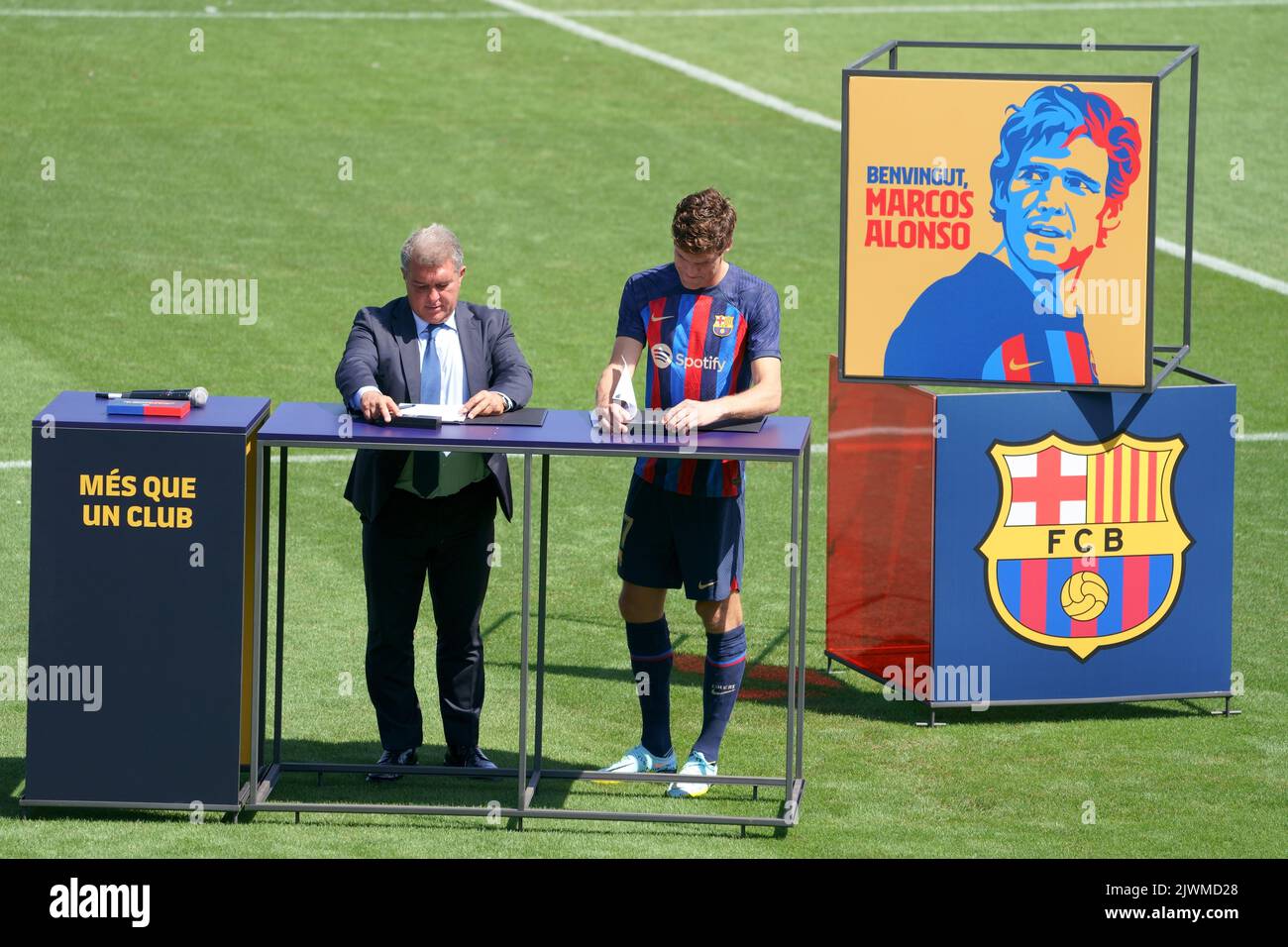 Barcelona, Spanien . 6.. September 2022; Ciutat Esportiva Joan Gamper, Barcelona, Spanien: La Liga Football, Marcos Alonso neuer Spieler des FC Barcelona Credit: Joma/Alamy Live News Stockfoto