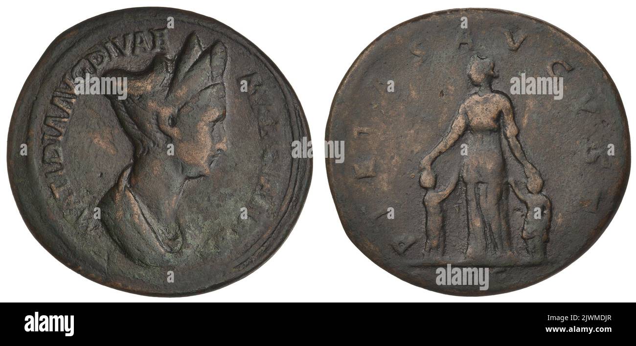 Sesterz. Trajan (cesarz rzymski ; 98-117), Kaiser Stockfoto
