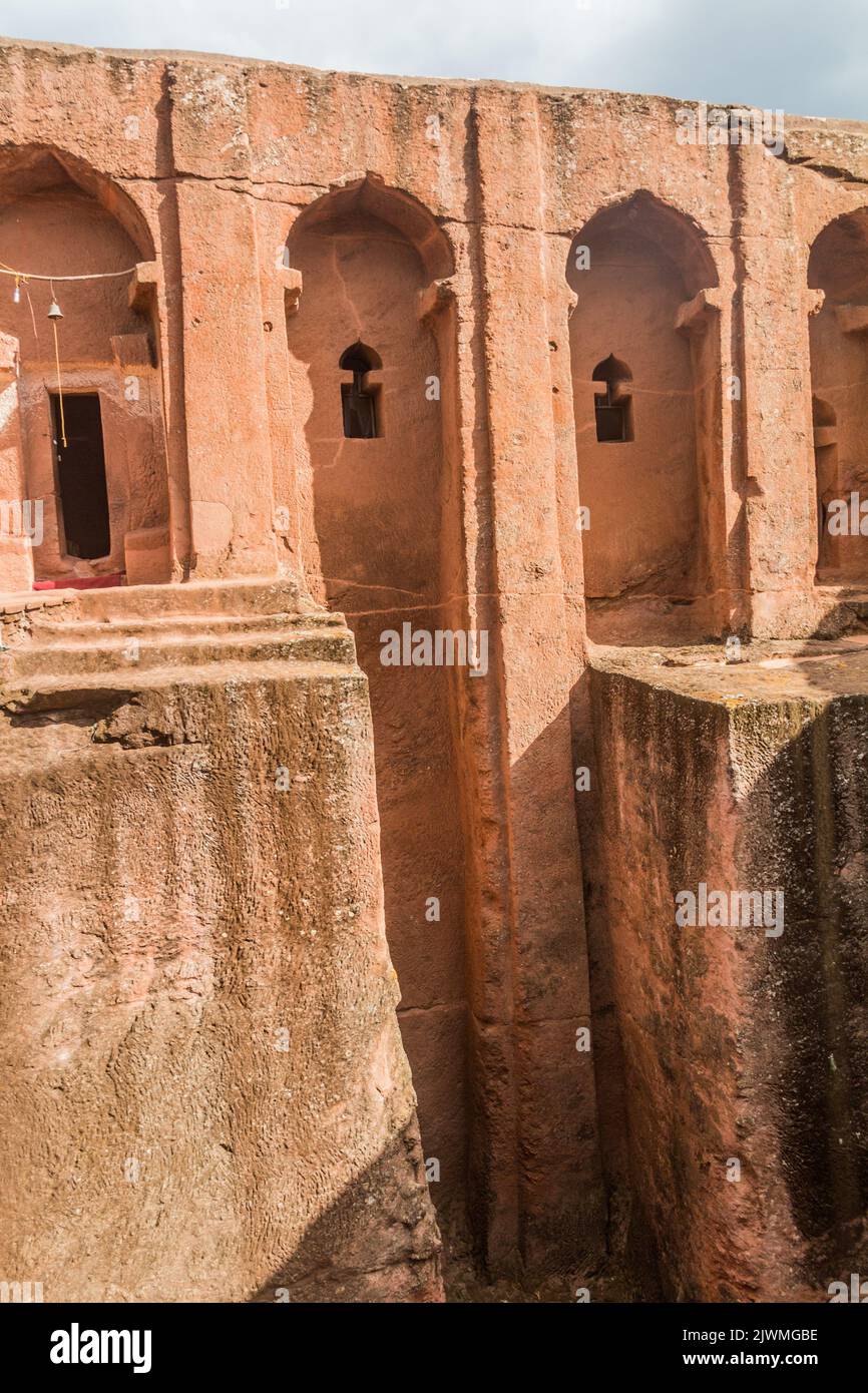 Bet Gabriel-Rufael (Haus der Engel Gabriel und Raphael) Rock-gehauen Kirche in Lalibela, Äthiopien Stockfoto