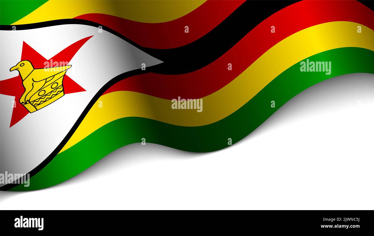 EPS10 Vektor Patriotisches Herz mit Flagge von Simbabwe. Ein Element der Wirkung für die Verwendung, die Sie daraus machen möchten. Stockfoto