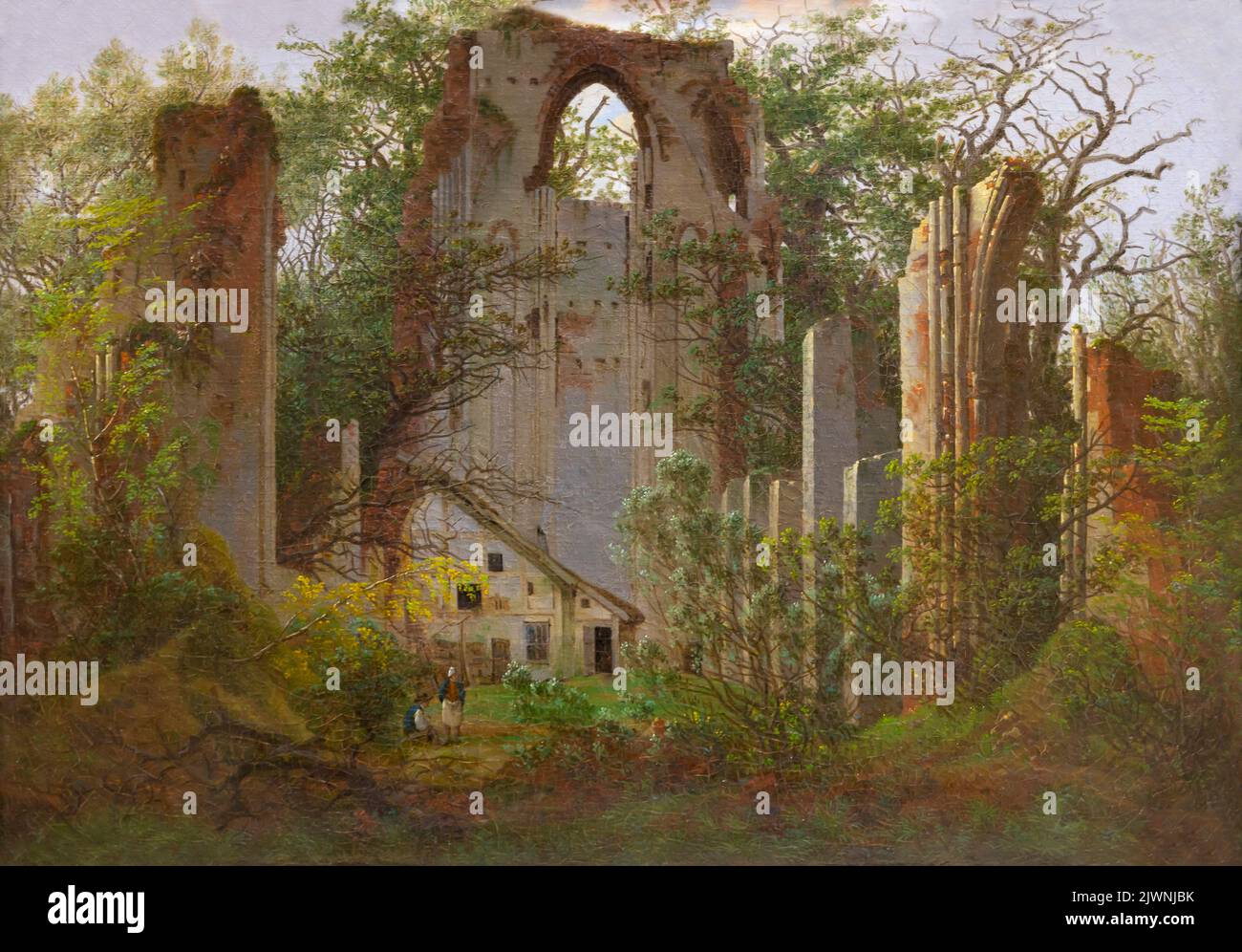 Ruinen des Klosters Eldena bei Greifswald, Caspar David Friedrich, 1824-1825, Alte Nationalgalerie, Berlin, Deutschland, Europa Stockfoto