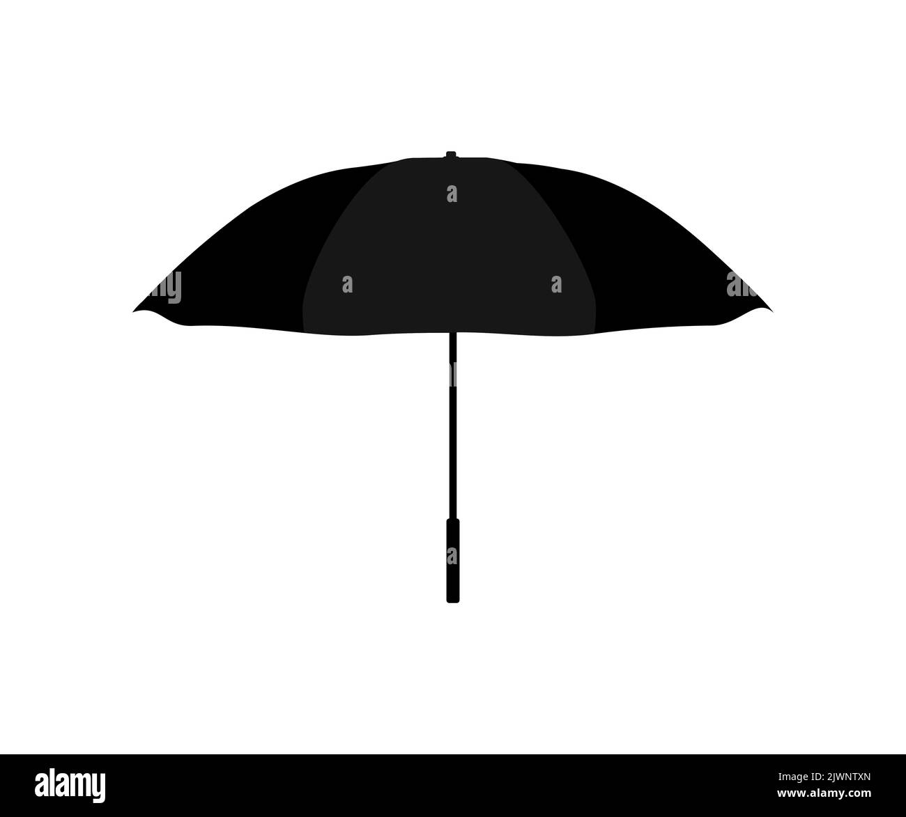 Regenschirm, schlichtes schwarzes Logo von Parasol. Regen, Wetter, Wetterschild. Regenschutz. Für Webdesign, mobile Anwendungen und Druck. Stock Vektor