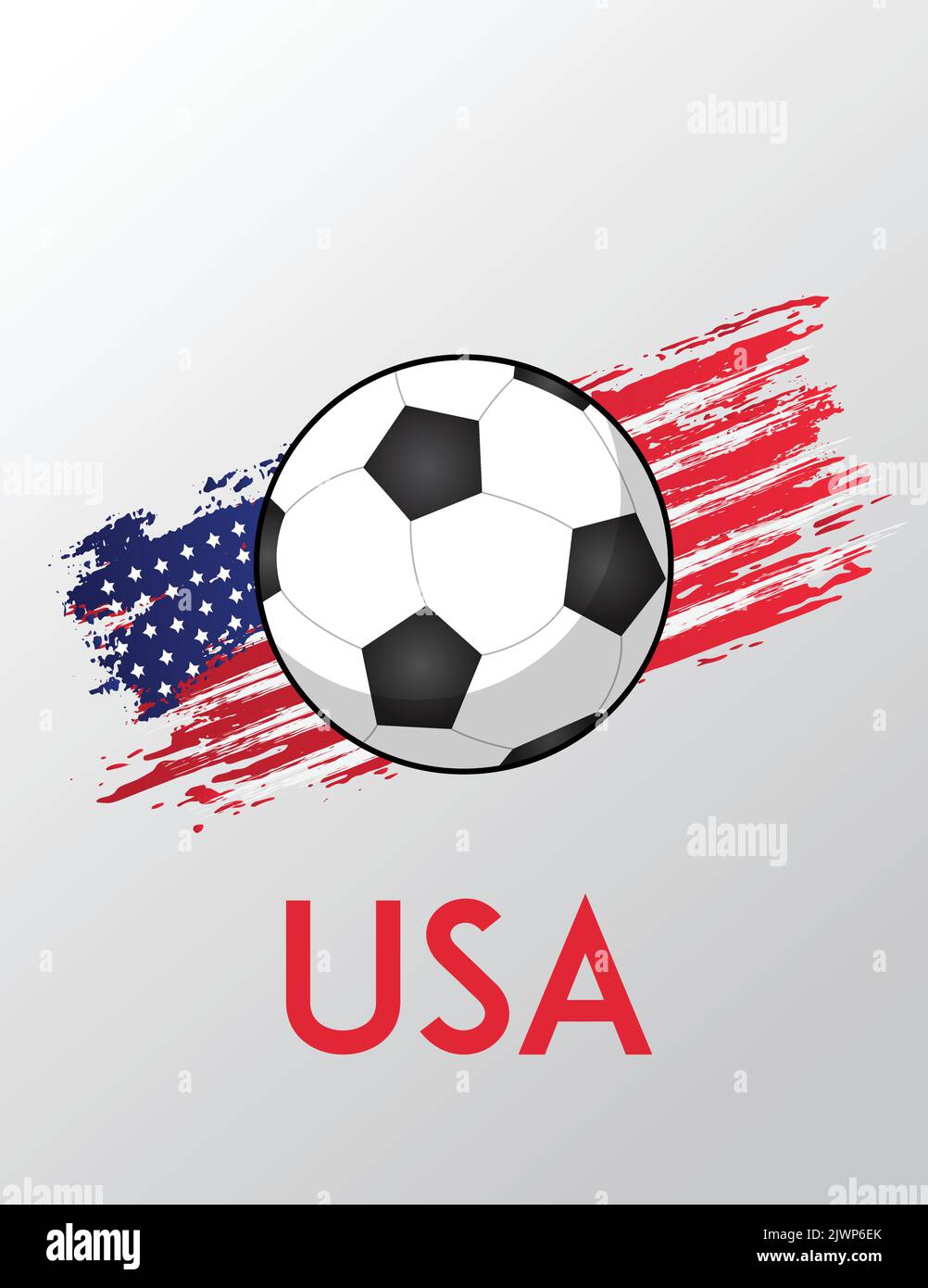 USA-Flagge mit Brush-Effekt für Fußball-Thema Stock Vektor