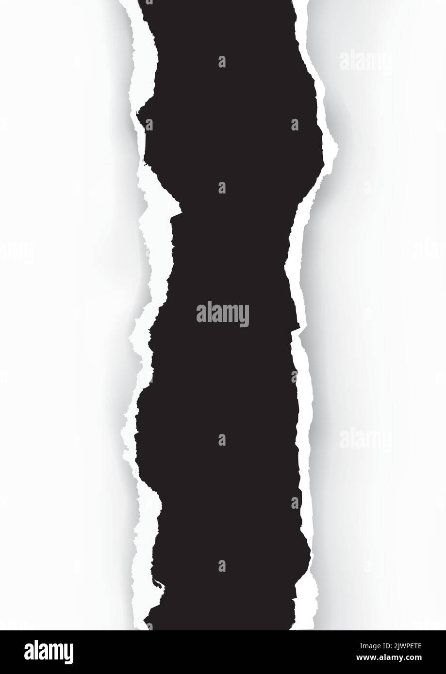 Schwarz zerrissene Papierstreifen. Llustration von schwarzem zerrissenem Papier mit weißem Platz für Ihr Bild oder Text. Banner-Vorlage. Vektor verfügbar. Stock Vektor
