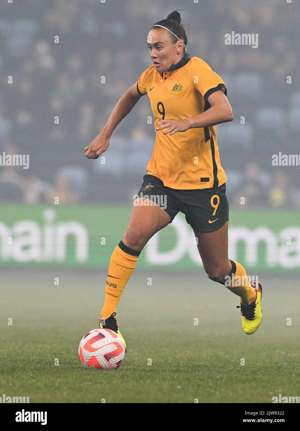 Moore Park, Australien. 06. September 2022. Caitlin Foord von der australischen Fußballmannschaft der Frauen in Aktion während Spiel 2 des Freundschaftsspiels Women's International zwischen Australien und Kanada im Allianz Stadium. Kredit: SOPA Images Limited/Alamy Live Nachrichten Stockfoto