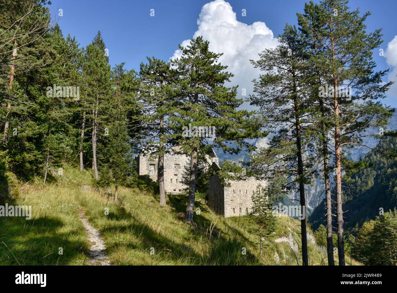 Depot, Predil, Predilsattel, Fort, Werk, Slowenien, Festung, Napoleon, Franzosenkriege, 19. Jahrhundert, Vertrauen, Ruine, Gefechtsstand, verlassen Stockfoto