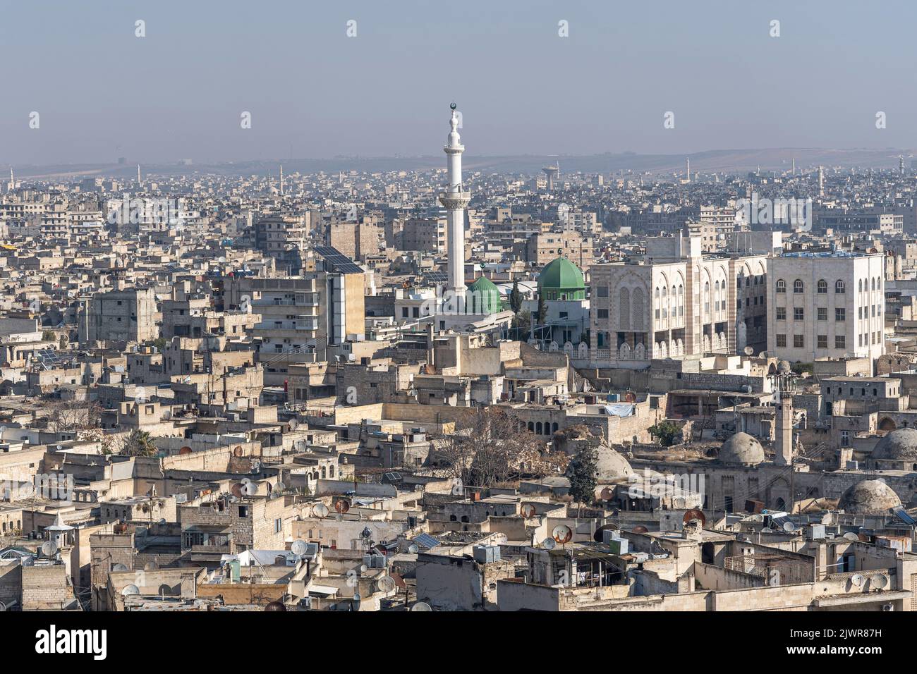 Aleppo Blick von der Zitadelle, Syrien Stockfoto