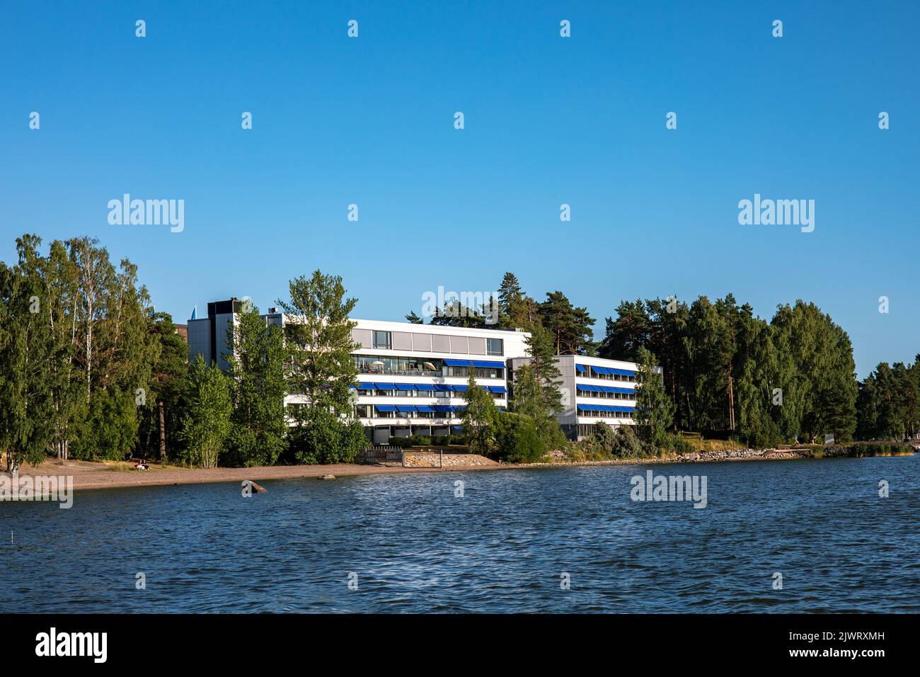 Hotel Kalastajatorppa am Meer in Helsinki, Finnland Stockfoto