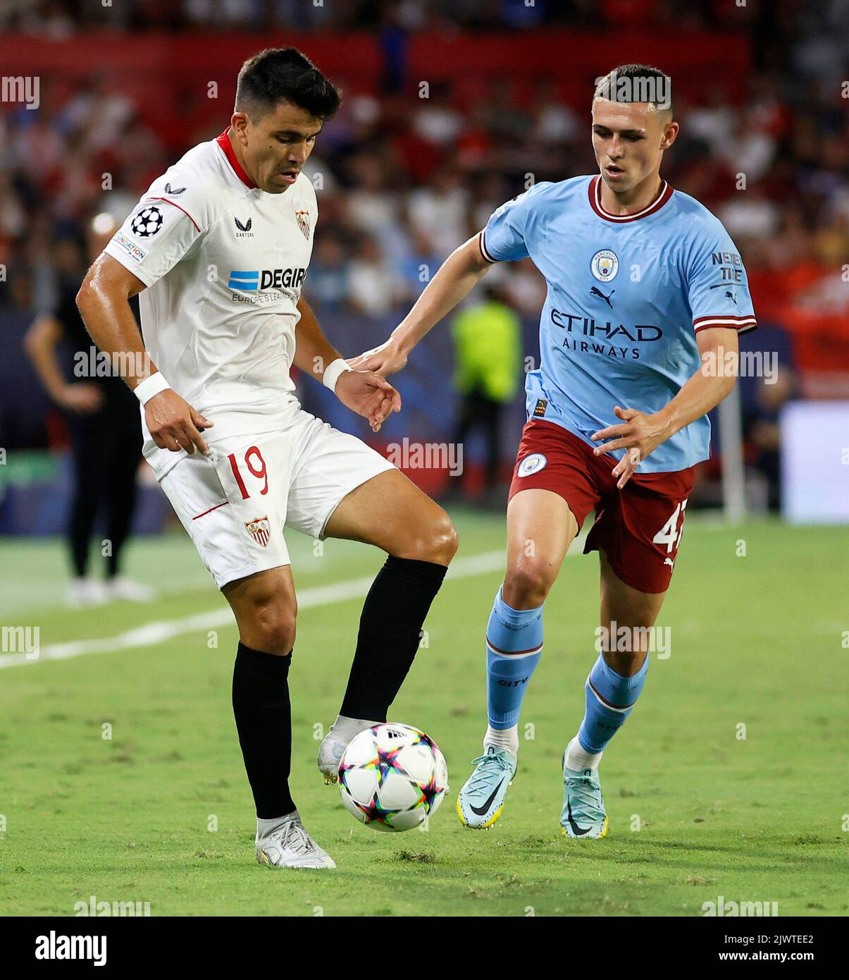 SEVILLA 6/09/2022 JORNADA 1 LIGA DE CAMPEONES (FASE DE GRUPOS) ESTADIO SANCHEZ-PIZJUAN SEVILLA FC-MANCHESTER STADT .ARCHSEV FOTO MANUEL GÓMEZ 900/CORDON PRESS Stockfoto