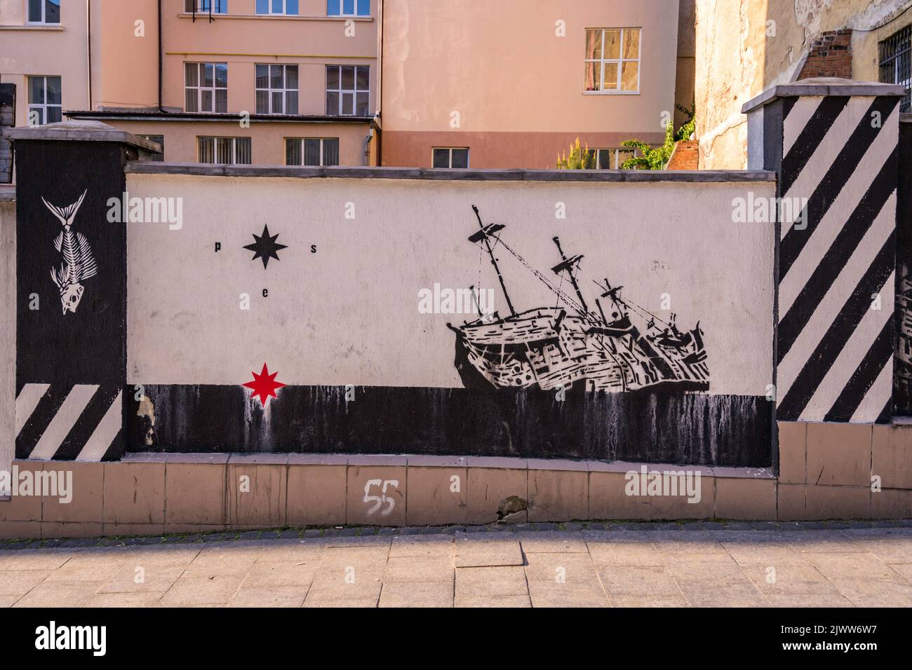 Street Art in Lviv, Ukraine Stockfoto