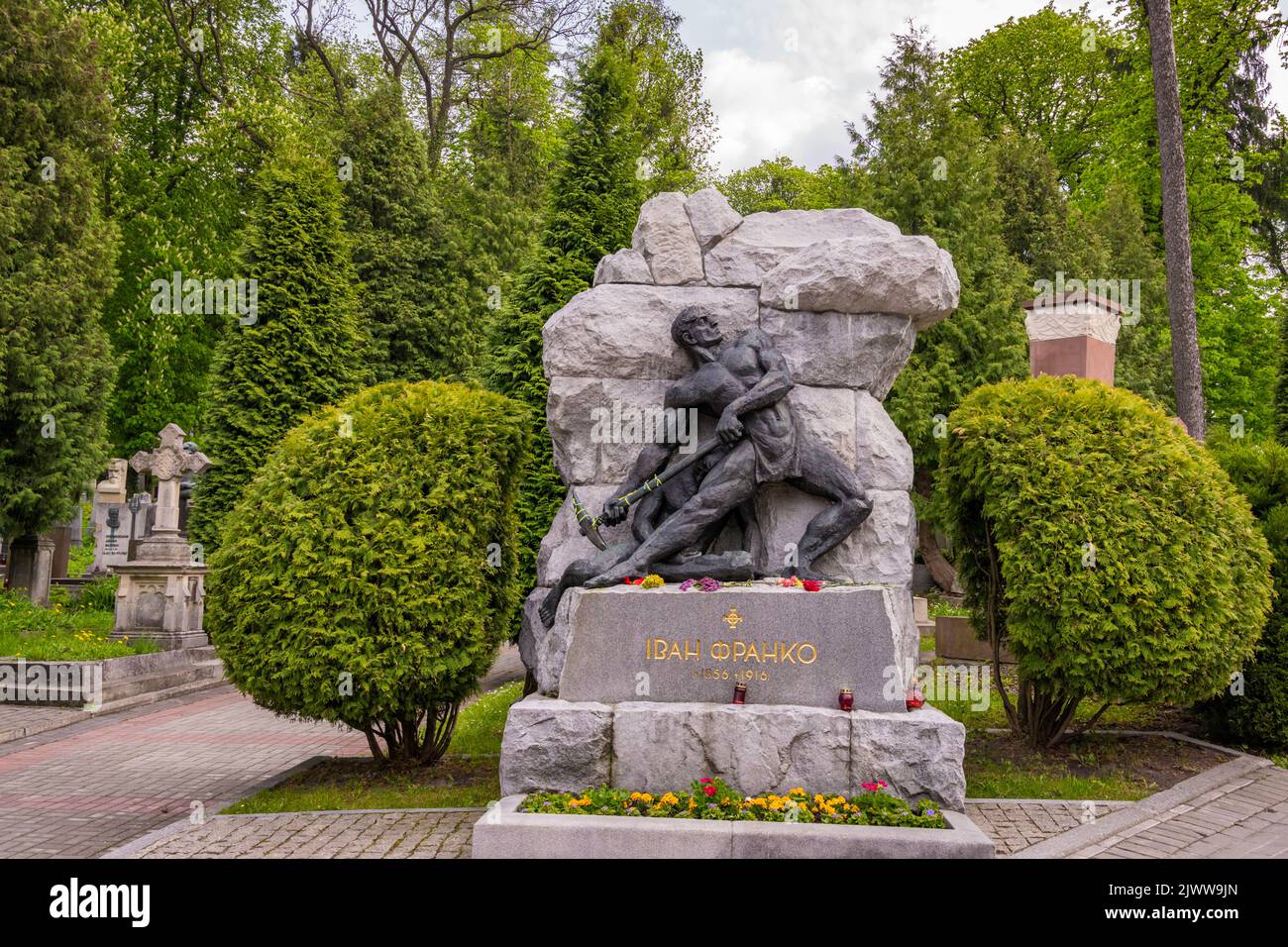 Ivan Franko Grab Lviv, Ukraine Stockfoto