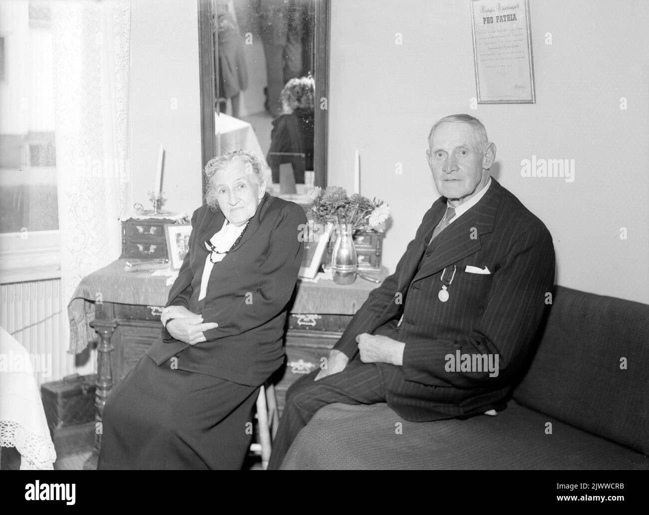 Altersheim, Bomhus. Foto im August-September 1948. Pensionärshemmet, Bomhus. Foto i augusti-september 1948. Stockfoto