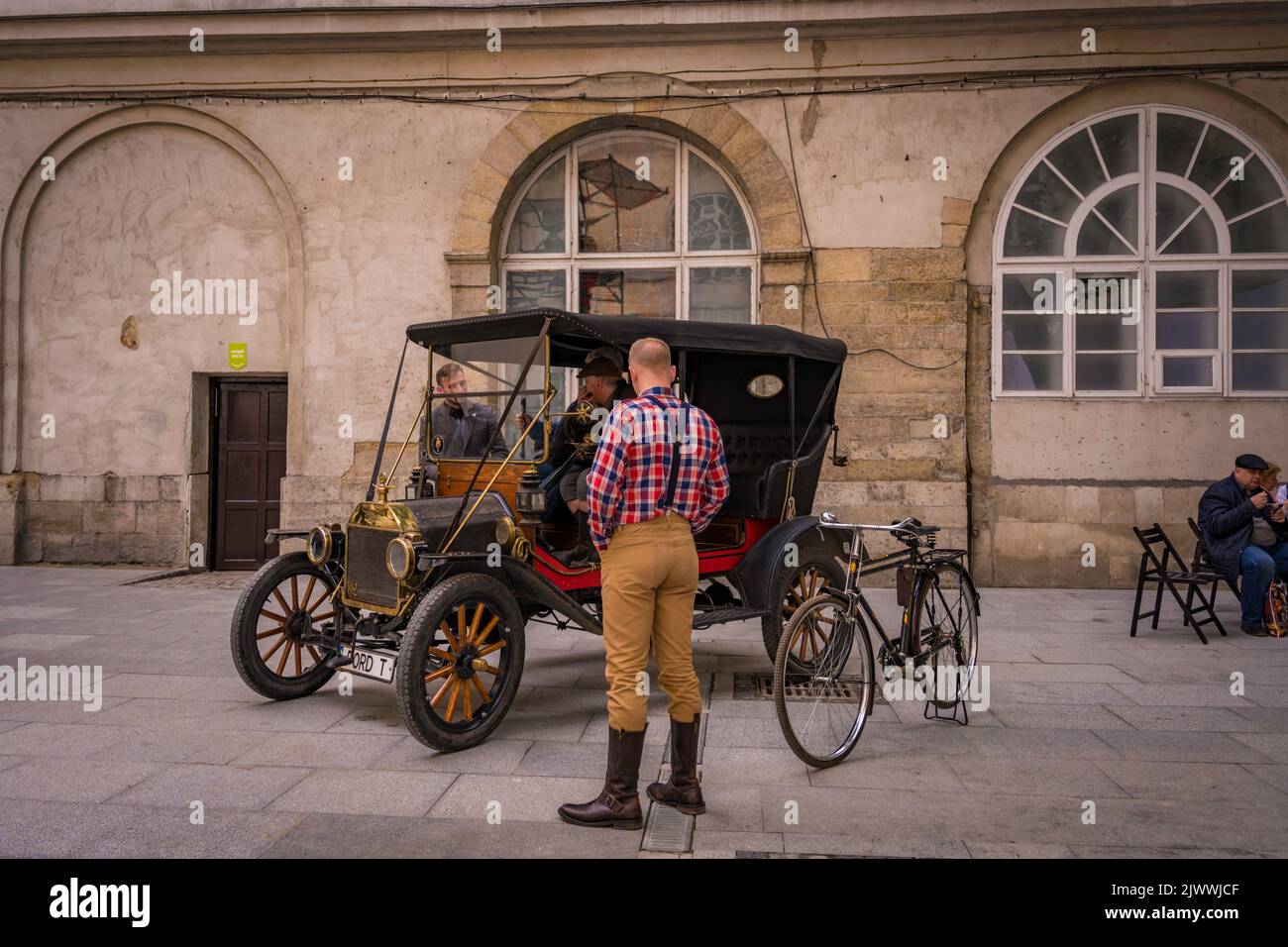 Altes Auto Lviv, Ukraine Stockfoto
