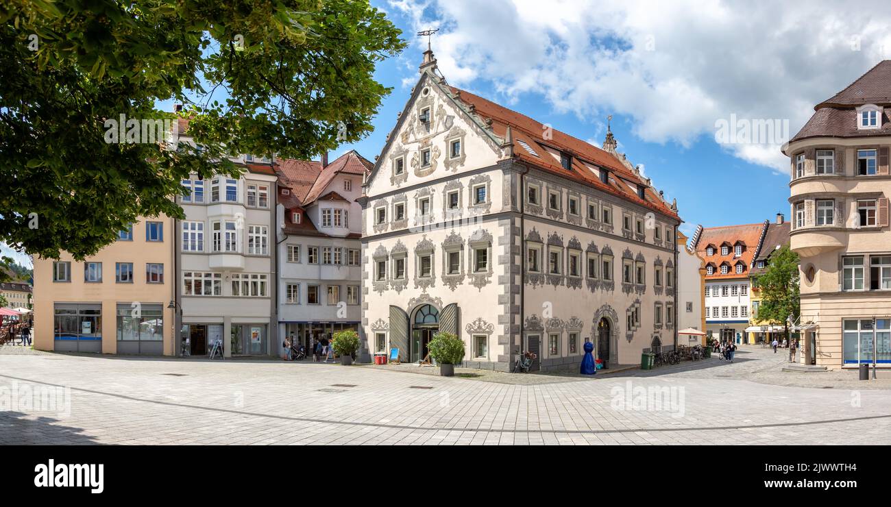 Historisches Gebäude in Ravensburg Altstadtpanorama in Deutschland Stockfoto