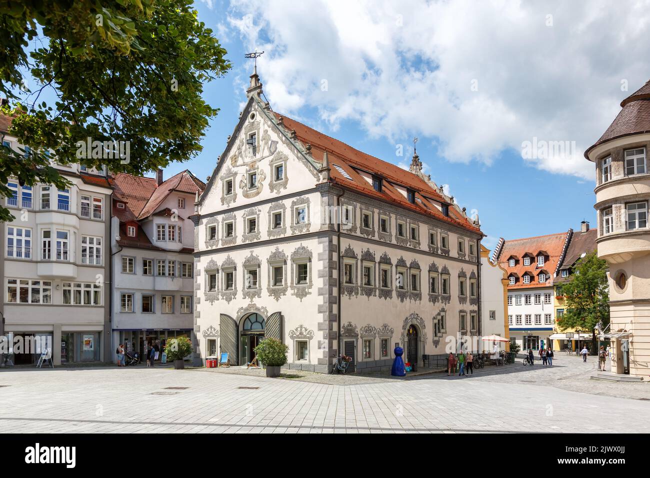 Historisches Gebäude in der alten Stadt Ravensburg in Deutschland Stockfoto