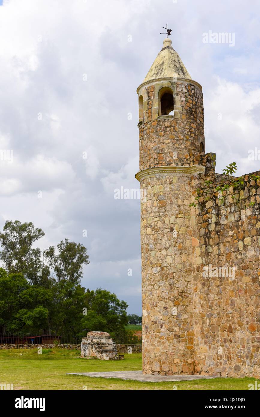 Das berühmte ehemalige Kloster von Santiago Apóstol, Cuilapan de Guerrero, Bundesstaat Oaxaca, Mexiko Stockfoto