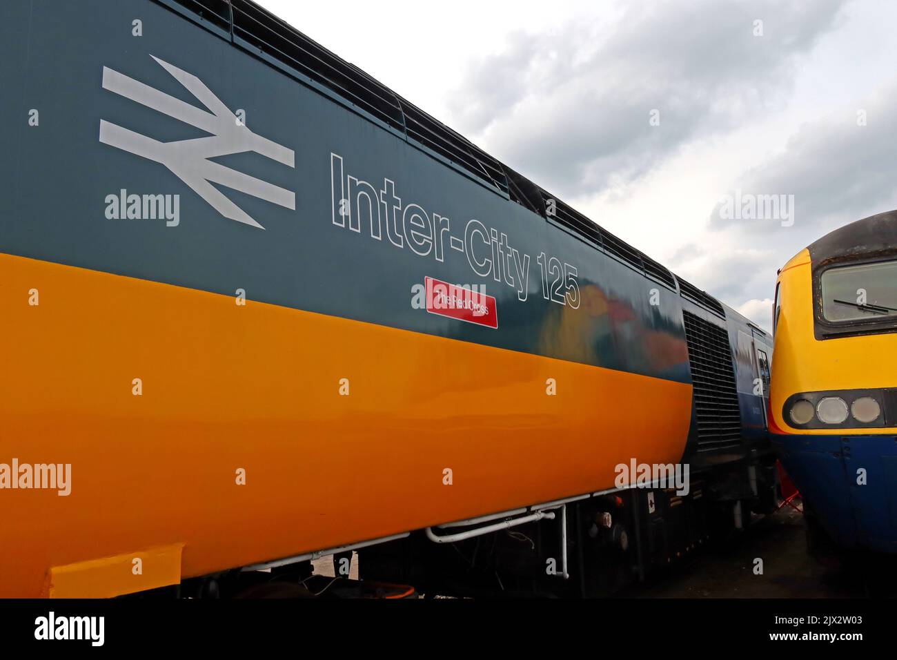 BR British Rail, Intercity 125, Rotkreuz-Lokomotive, erhalten in Crewe, Cheshire, England, CW1 Stockfoto