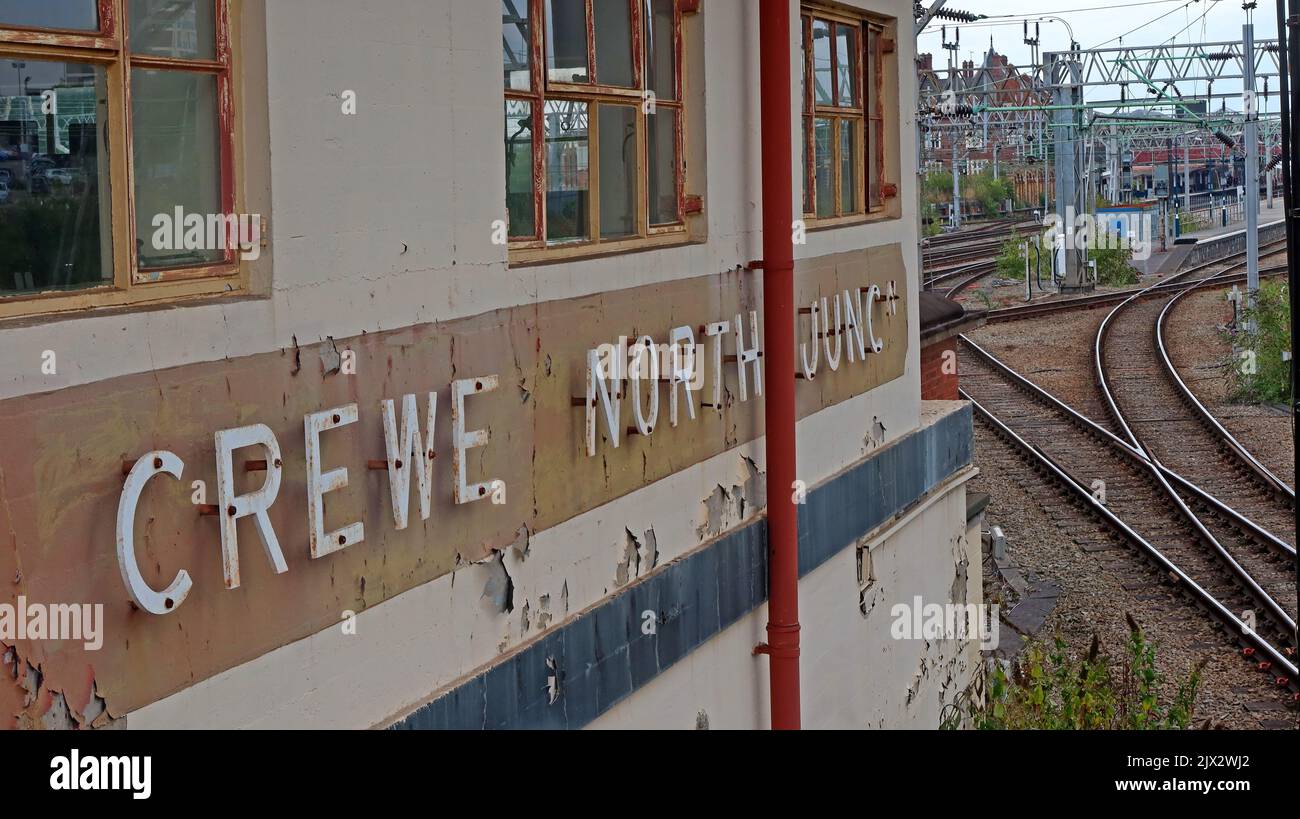 Signalbox Crewe North Junction Stockfoto