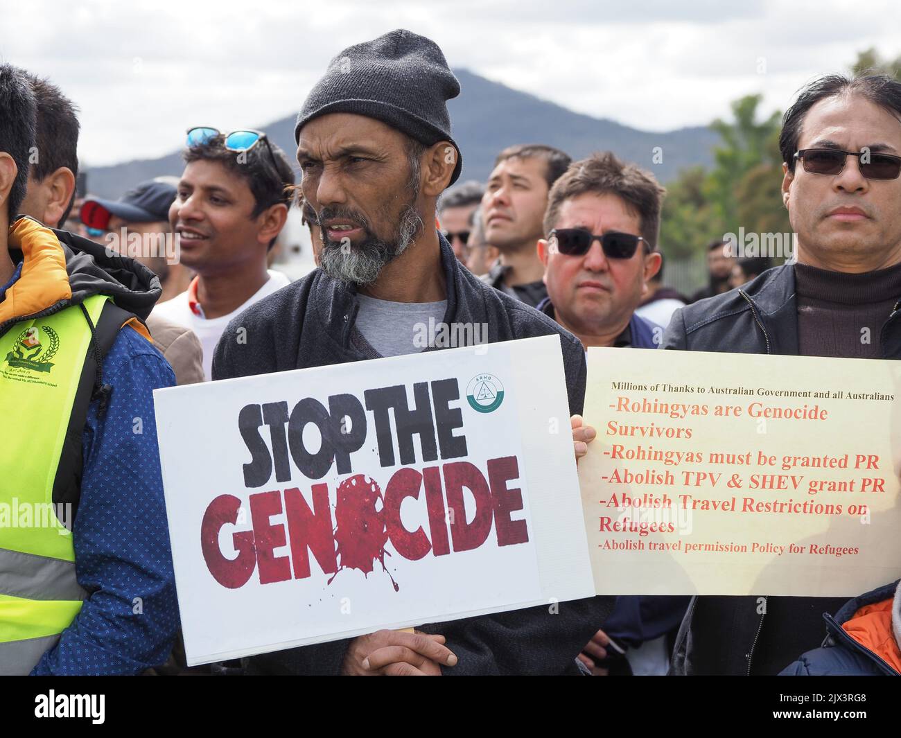 Flüchtlingskundgebung für dauerhaften Schutz 6. September 2022 Stockfoto