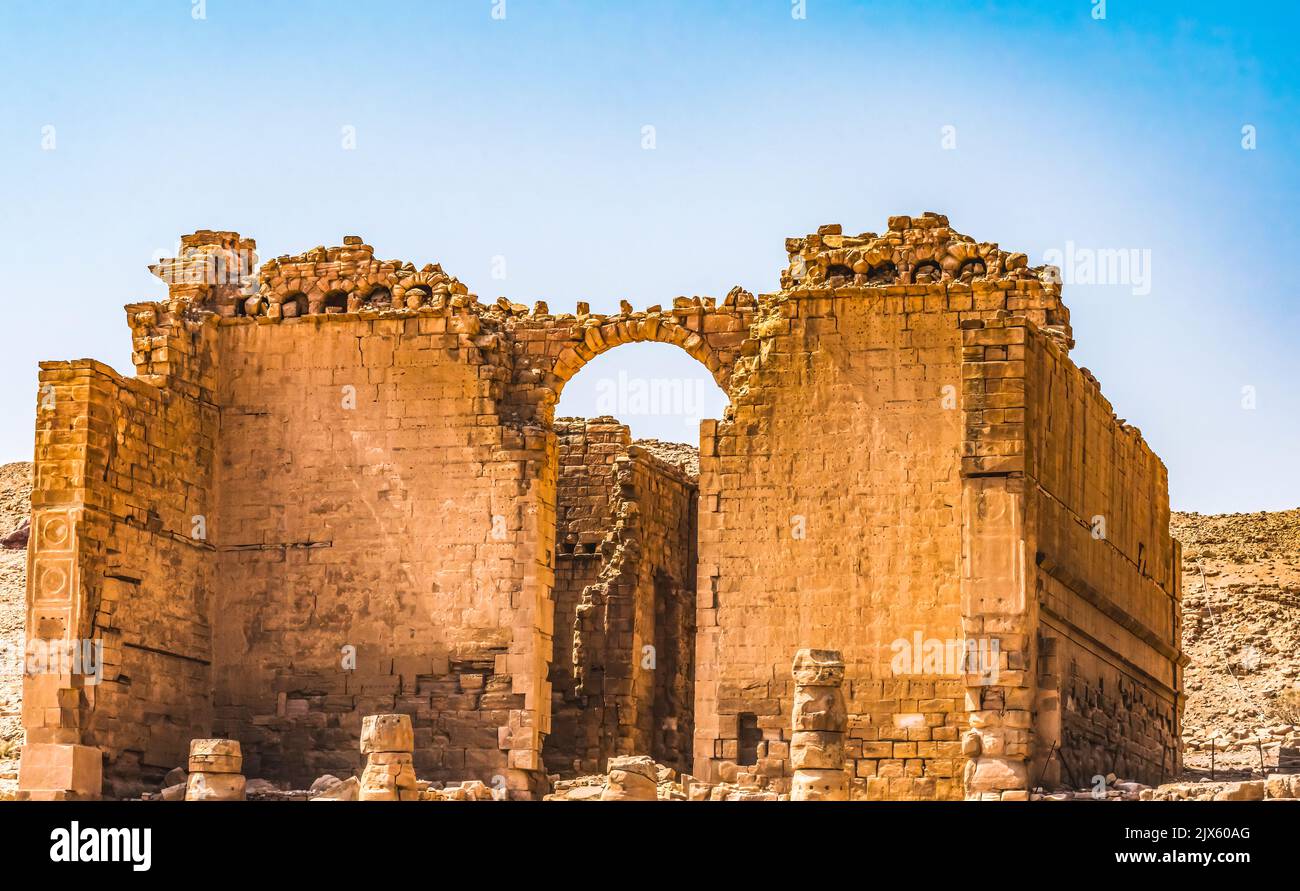 Antiker Tempel Qasr al-Bint Petra Jordanien erbaut von Nabataens von 100 v. Chr. bis 100 n. Chr. Stockfoto