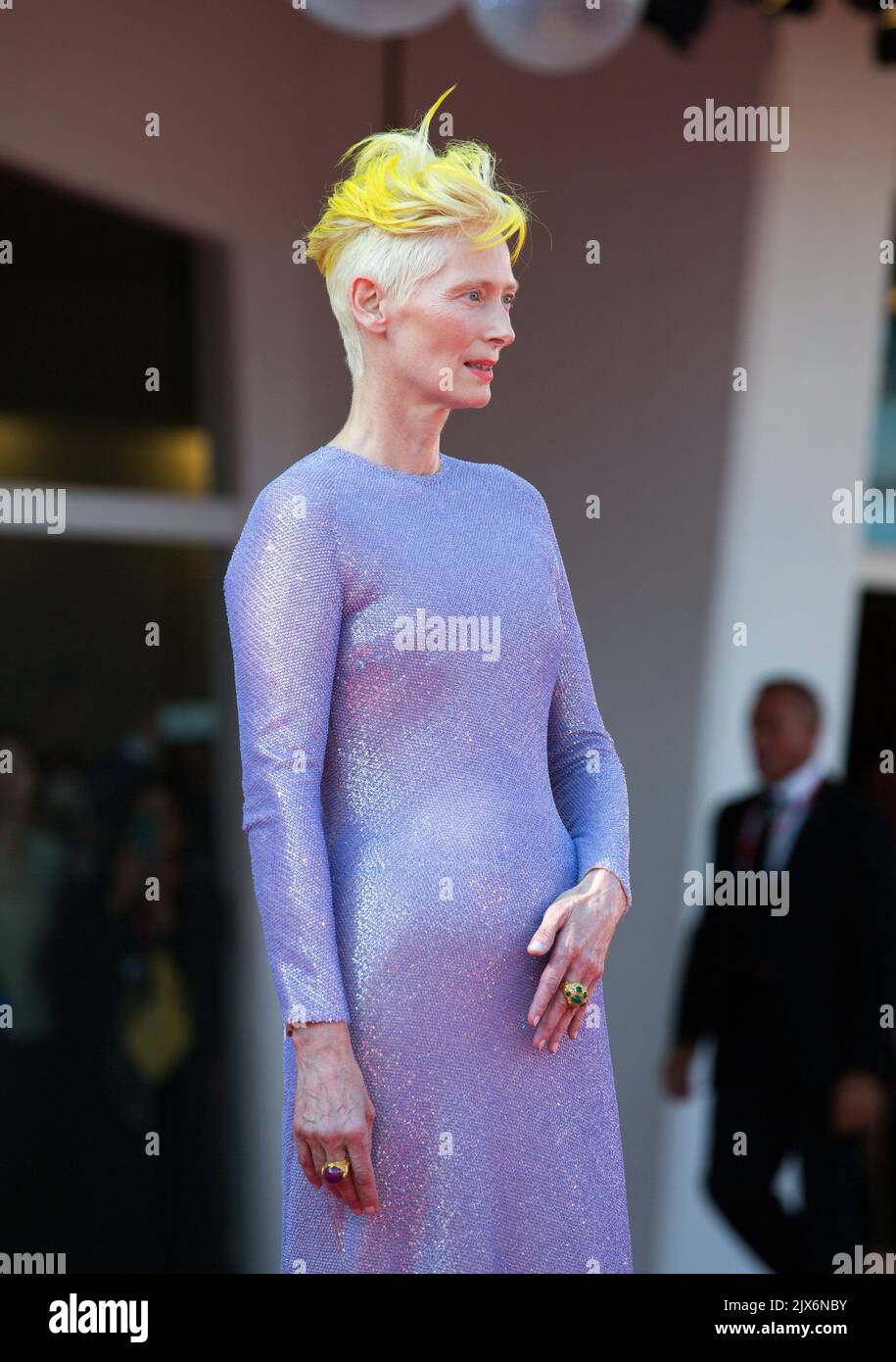 Venedig, Italien. 06. September 2022. VENEDIG, ITALIEN. 6. September 2022: Tilda Swinton bei der Premiere von „The Eternal Daughter“ auf den Internationalen Filmfestspielen von Venedig 79.. Picture: Kristina Afanasyeva/Featureflash Credit: Paul Smith/Alamy Live News Stockfoto