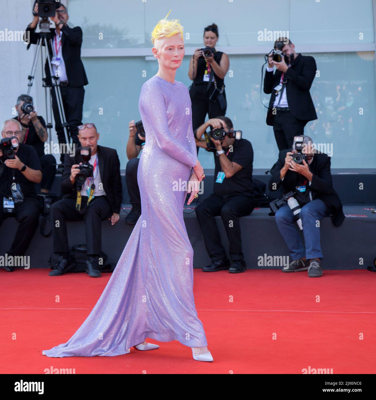 Venedig, Italien. 06. September 2022. VENEDIG, ITALIEN. 6. September 2022: Tilda Swinton bei der Premiere von „The Eternal Daughter“ auf den Internationalen Filmfestspielen von Venedig 79.. Picture: Kristina Afanasyeva/Featureflash Credit: Paul Smith/Alamy Live News Stockfoto