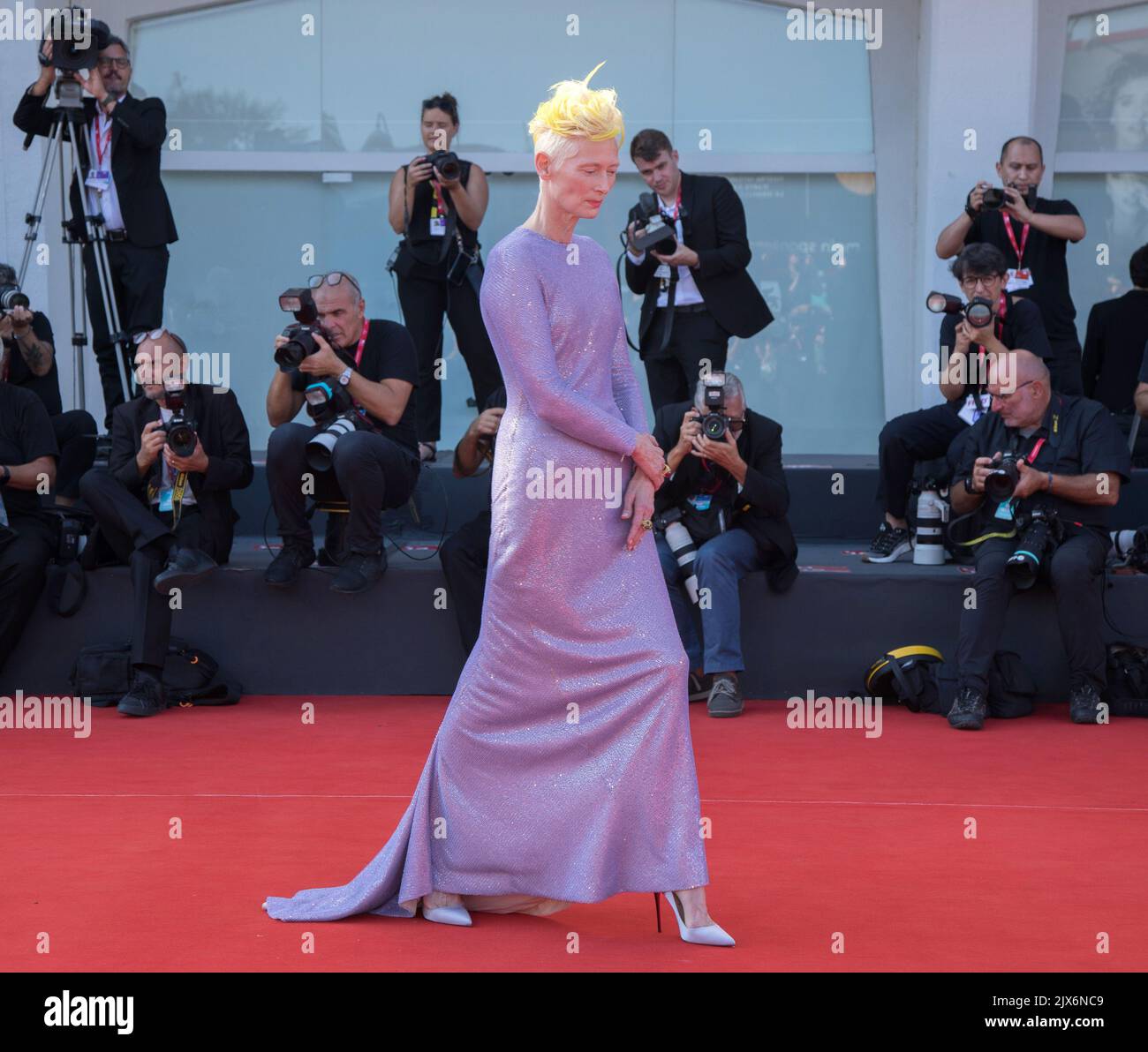 Venedig, Italien. 06. September 2022. VENEDIG, ITALIEN. 6. September 2022: Tilda Swinton bei der Premiere von „The Eternal Daughter“ auf den Internationalen Filmfestspielen von Venedig 79.. Picture: Kristina Afanasyeva/Featureflash Credit: Paul Smith/Alamy Live News Stockfoto