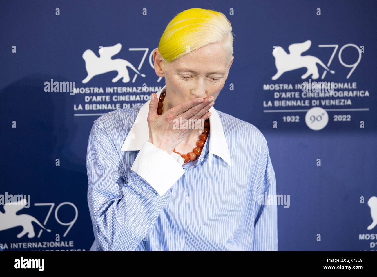 Lido Di Venezia, Italien. 06. September 2022. Tilda Swinton nimmt am 06. September 2022 in Venedig, Italien, an der Fotowand für die „Ewige Tochter“ beim Internationalen Filmfestival Venedig 79. Teil. © Foto: Cinzia Camela. Kredit: Unabhängige Fotoagentur/Alamy Live Nachrichten Stockfoto