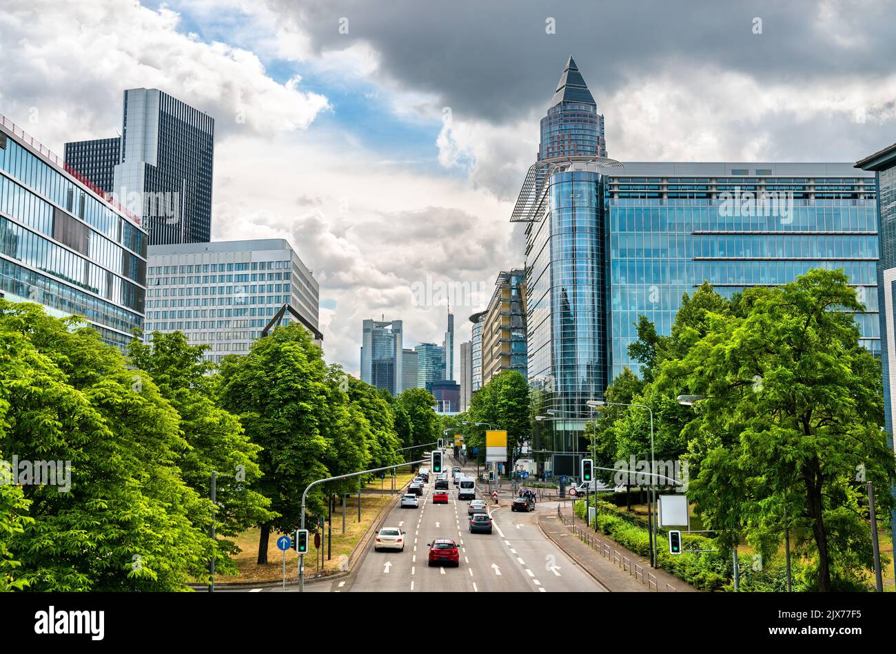 Skyline von Frankfurt am Main in Deutschland Stockfoto