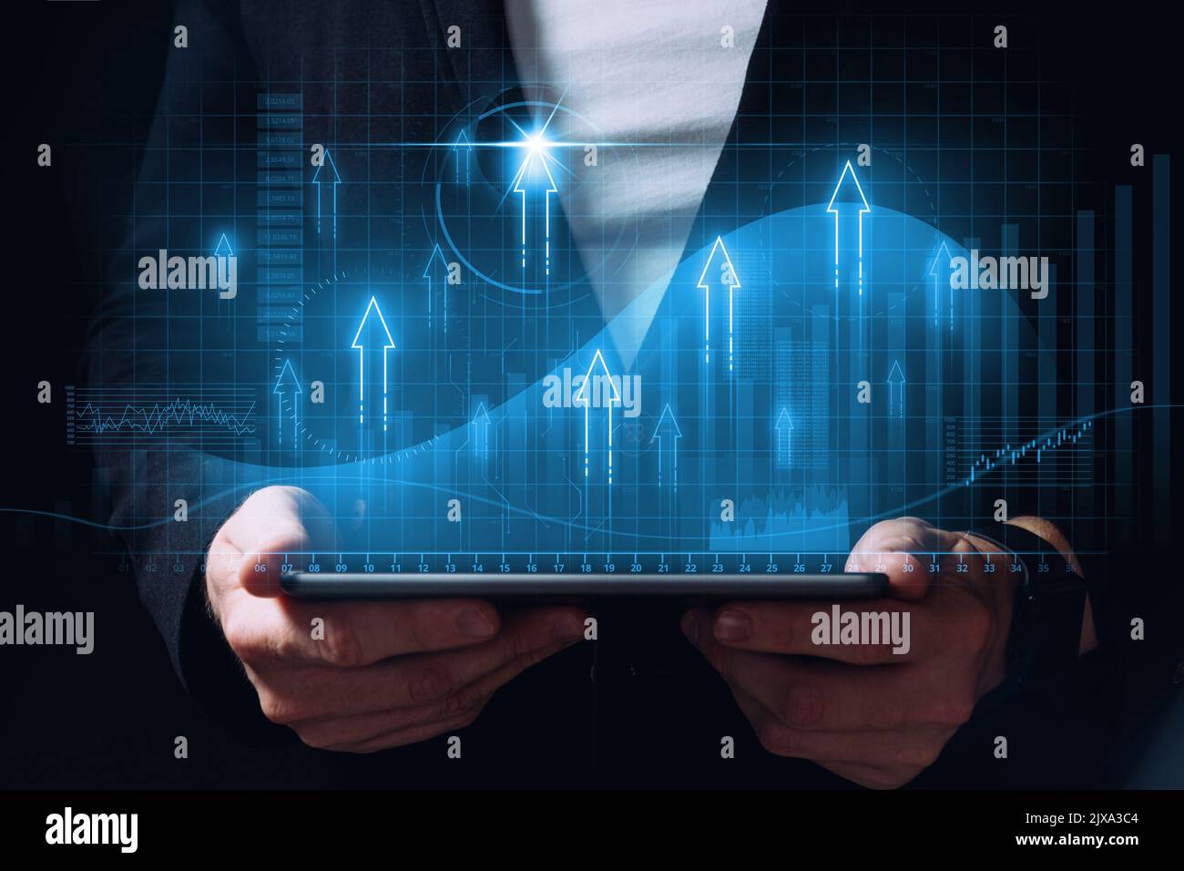 Erfolgskonzept und Wachstumskonzept. Globalisierung und Marketing. Stockfoto