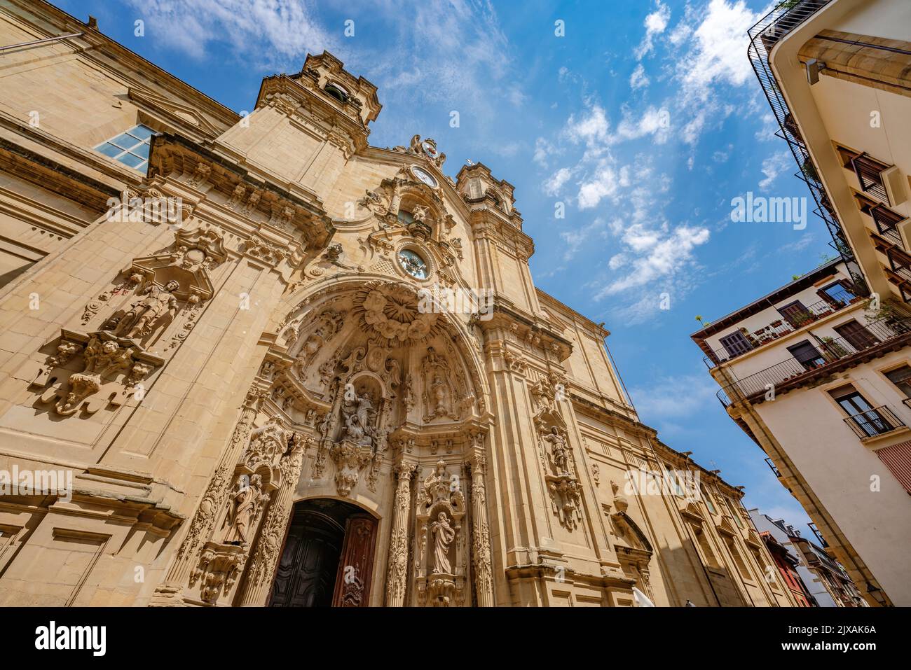 Blick auf die Basilika Santa Maria in Donostia, Spanien Stockfoto
