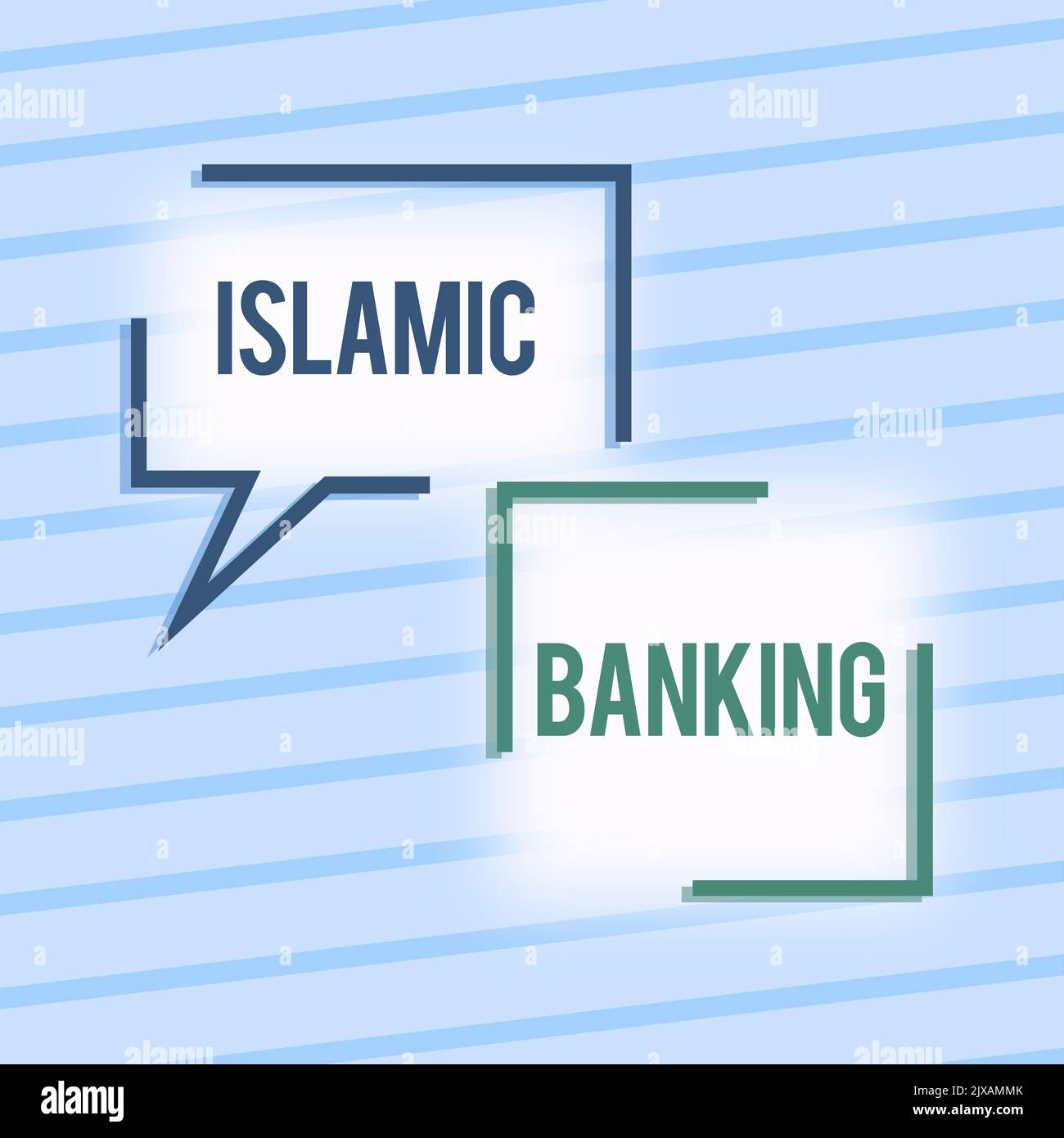 Handschriftentext Islamisches BankingBankensystem, das auf den Prinzipien des islamischen Rechts basiert. Geschäftskonzept Bankensystem auf der Grundlage der Prinzipien von Stockfoto