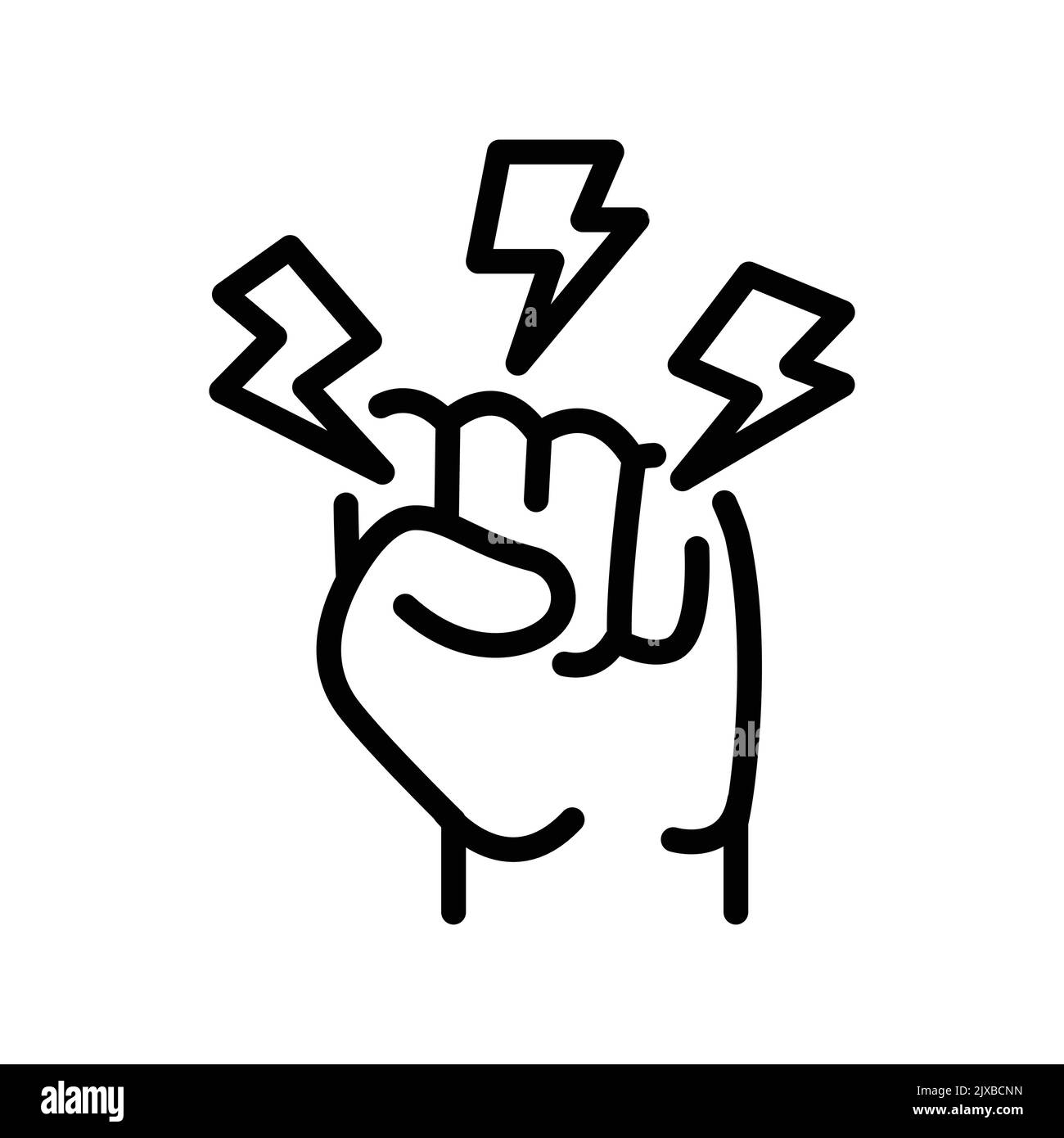 Symbol für die farbige Linie „Aggression“. Piktogramm für Webseite Stock Vektor